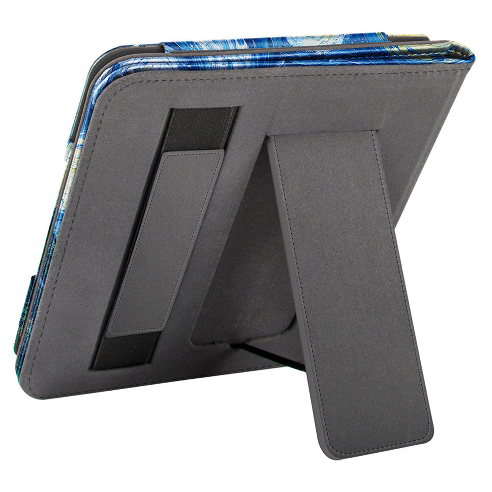 For Kobo Libra 2 N418 Kickstand Case Pattern Printing PU Leather E-Reader Cover - Starry Sky