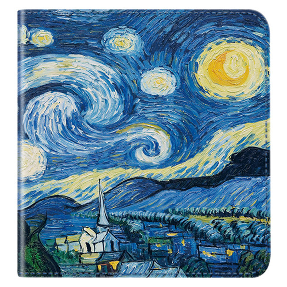 For Kobo Libra 2 N418 Kickstand Case Pattern Printing PU Leather E-Reader Cover - Starry Sky