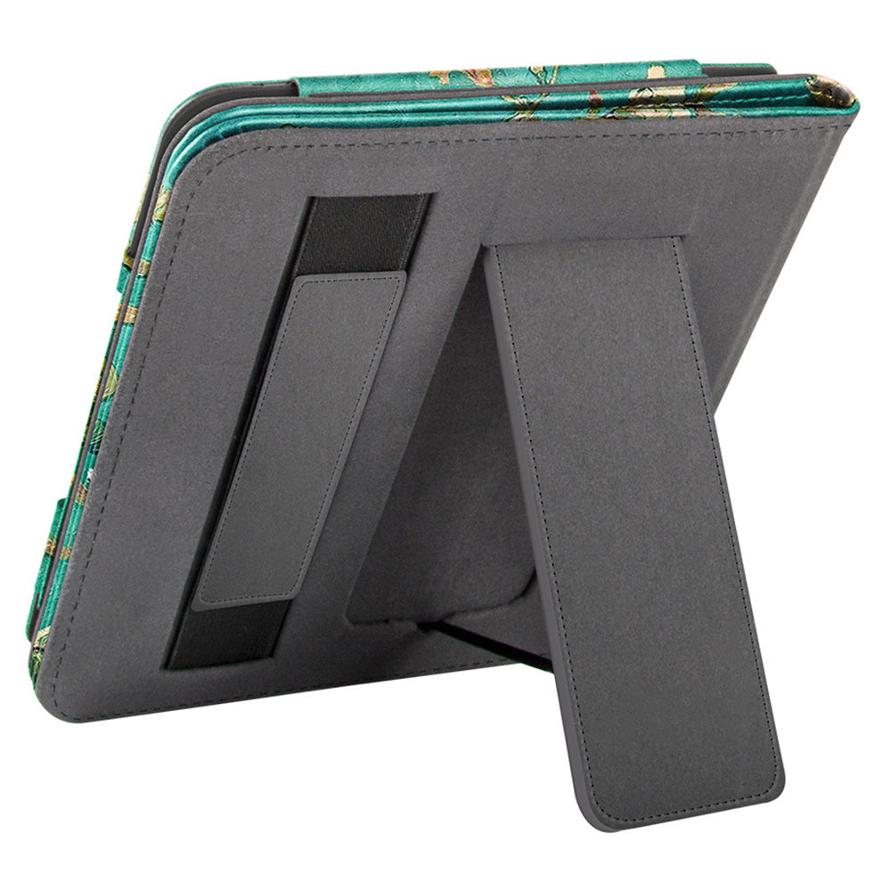 For Kobo Libra 2 N418 Kickstand Case Pattern Printing PU Leather E-Reader Cover - Plum Blossom