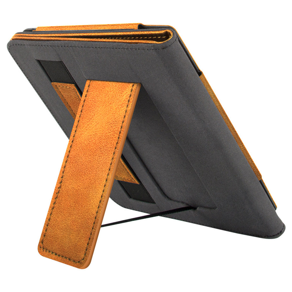 For Kobo Libra 2 N418 Tablet Case Auto Wake / Sleep PU Leather E-Reader Cover with Hand Strap, Kickstand - Blue