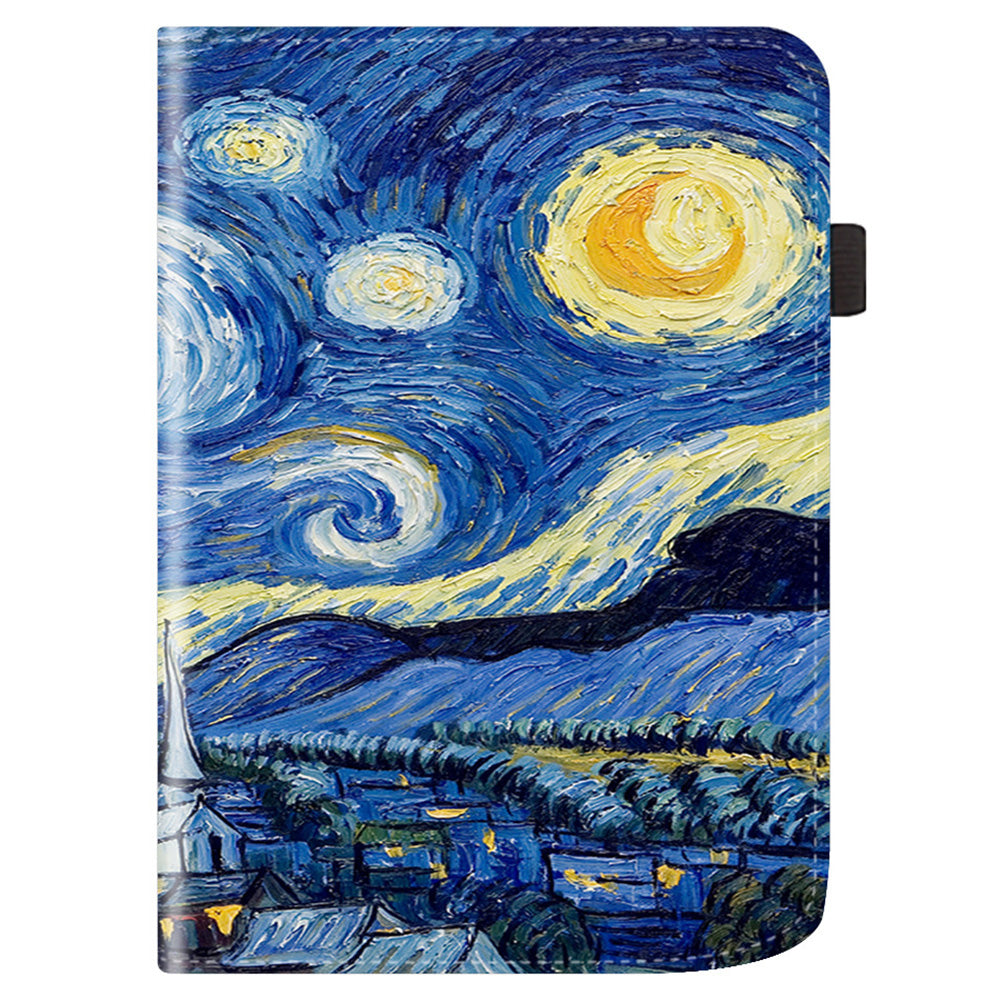 For PocketBook Verse PB629 E-Reader Case Kickstand PU Leather Flip Cover Support Auto Wake / Sleep - Starry Sky