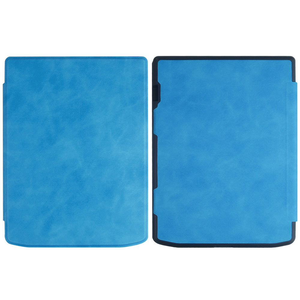 For PocketBook InkPad Color 2 / 3 PB743 Case Skin-Touch PU Leather E-Reader Cover with Auto Wake / Sleep - Sky Blue