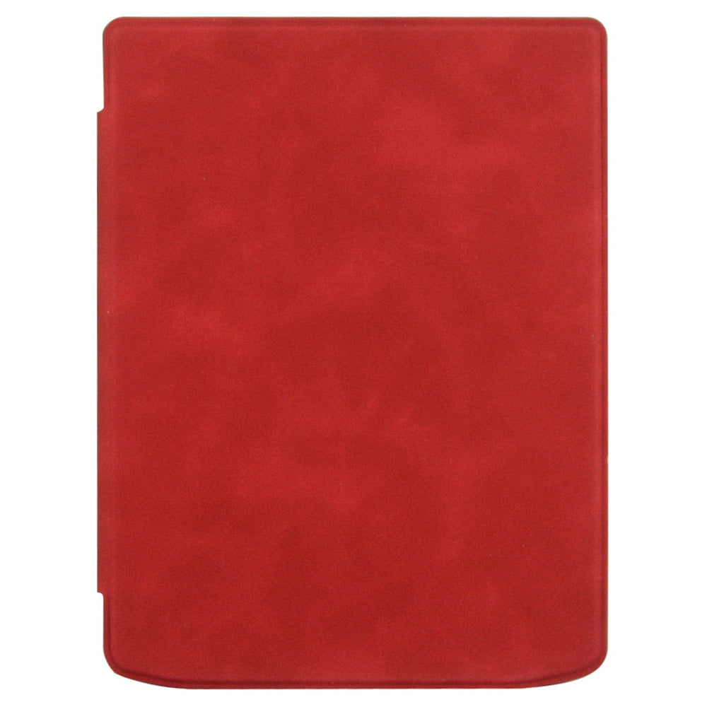 For PocketBook InkPad Color 2 / 3 PB743 Case Skin-Touch PU Leather E-Reader Cover with Auto Wake / Sleep - Red