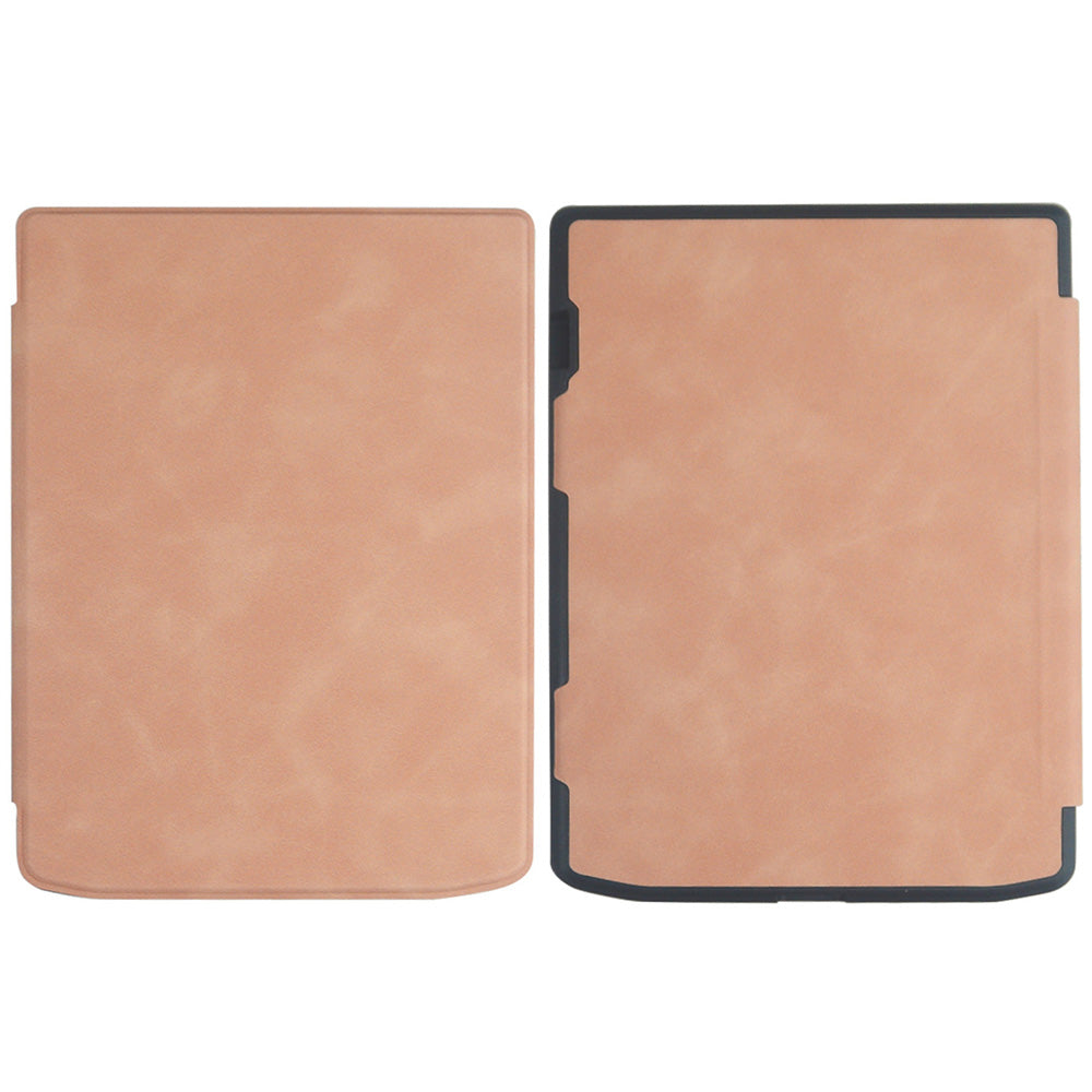 For PocketBook InkPad Color 2 / 3 PB743 Case Skin-Touch PU Leather E-Reader Cover with Auto Wake / Sleep - Rose Gold