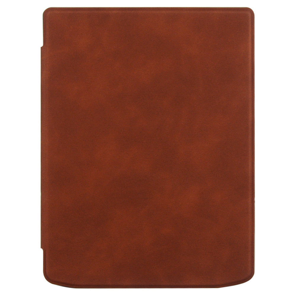 For PocketBook InkPad Color 2 / 3 PB743 Case Skin-Touch PU Leather E-Reader Cover with Auto Wake / Sleep - Coffee
