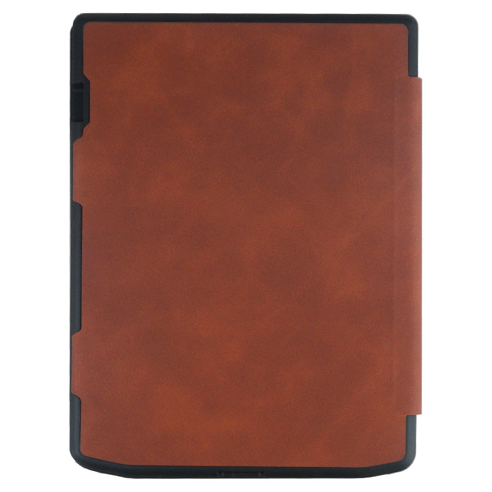 For PocketBook InkPad Color 2 / 3 PB743 Case Skin-Touch PU Leather E-Reader Cover with Auto Wake / Sleep - Coffee