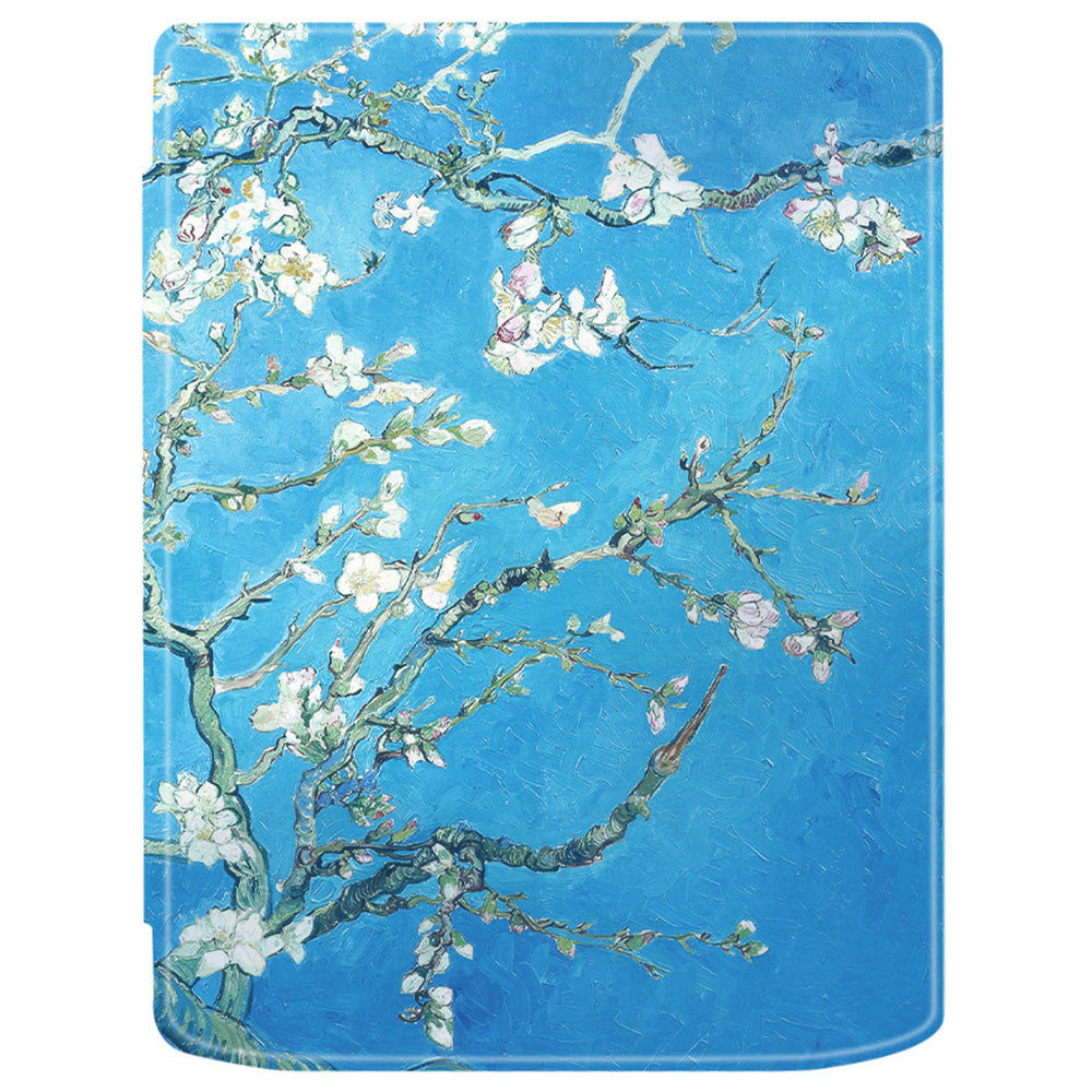 For PocketBook InkPad Color 2 / 3 PB743 E-Reader Case Pattern Printing PU Leather Flip Cover - Plum Blossom