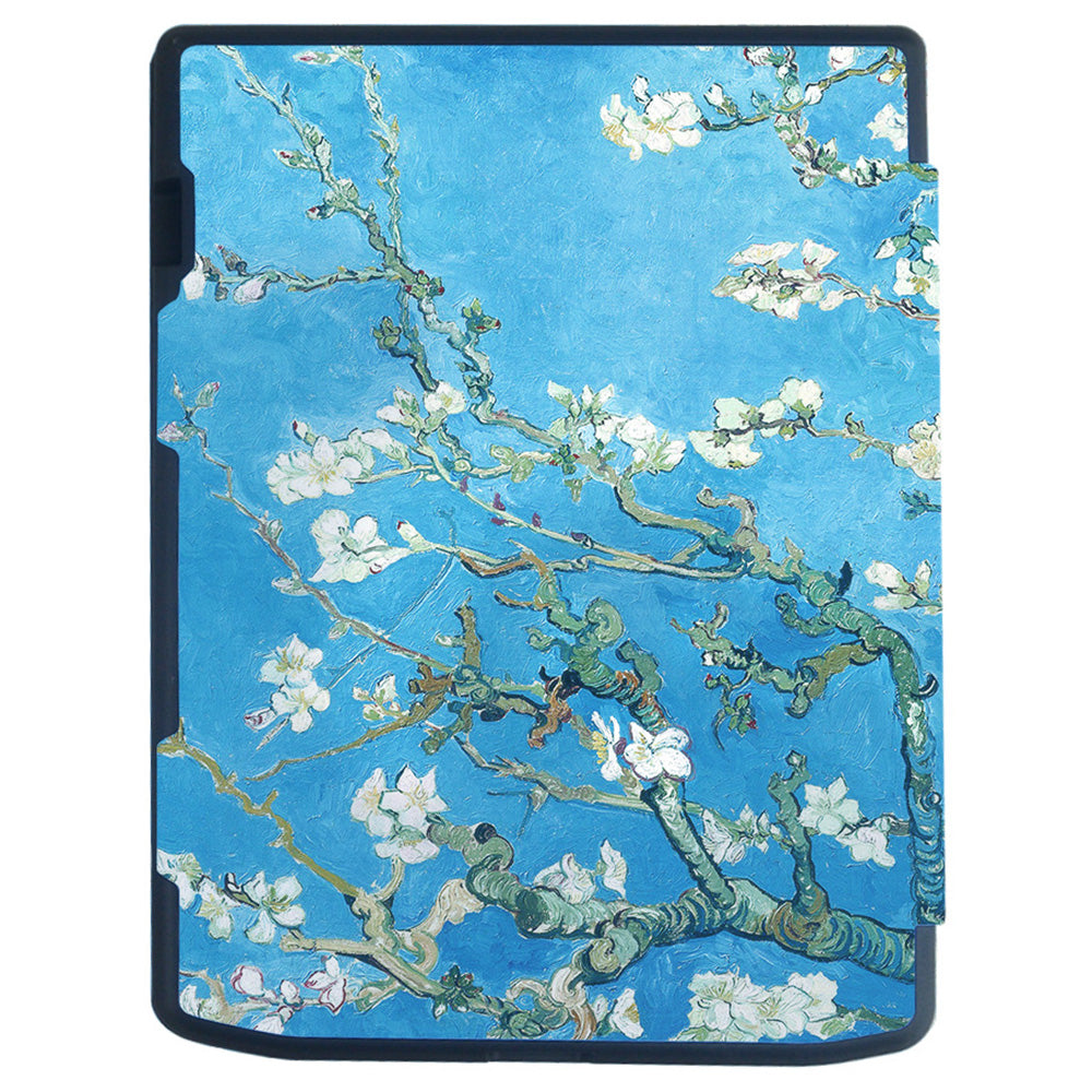 For PocketBook InkPad Color 2 / 3 PB743 E-Reader Case Pattern Printing PU Leather Flip Cover - Plum Blossom