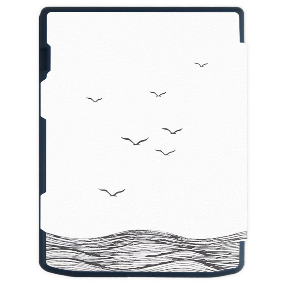 For PocketBook InkPad Color 2 / 3 PB743 E-Reader Case Pattern Printing PU Leather Flip Cover - Time to Travel