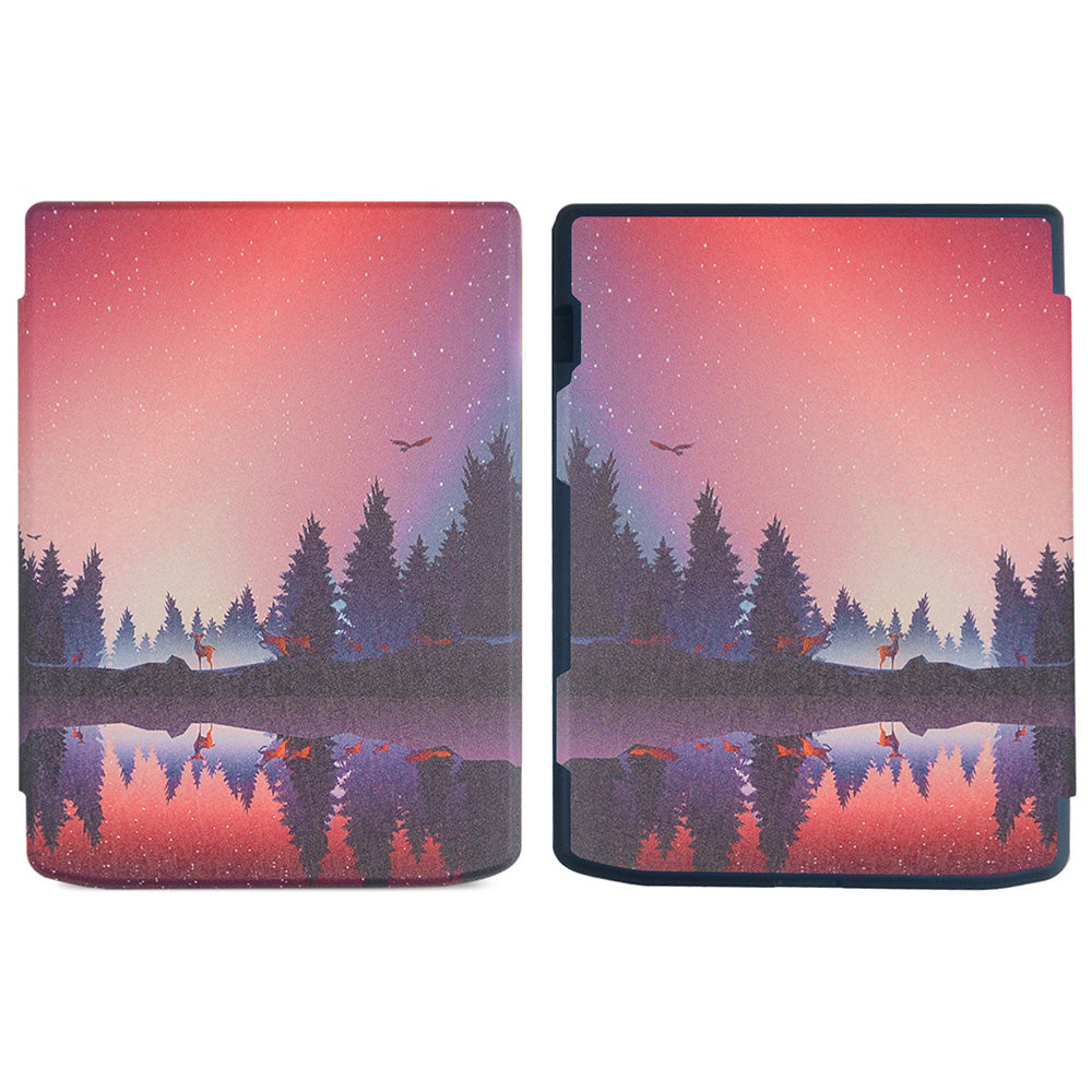 For PocketBook InkPad Color 2 / 3 PB743 E-Reader Case Pattern Printing PU Leather Flip Cover - Night