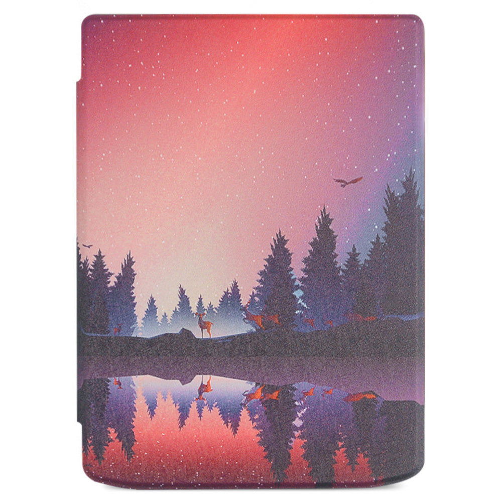 For PocketBook InkPad Color 2 / 3 PB743 E-Reader Case Pattern Printing PU Leather Flip Cover - Night