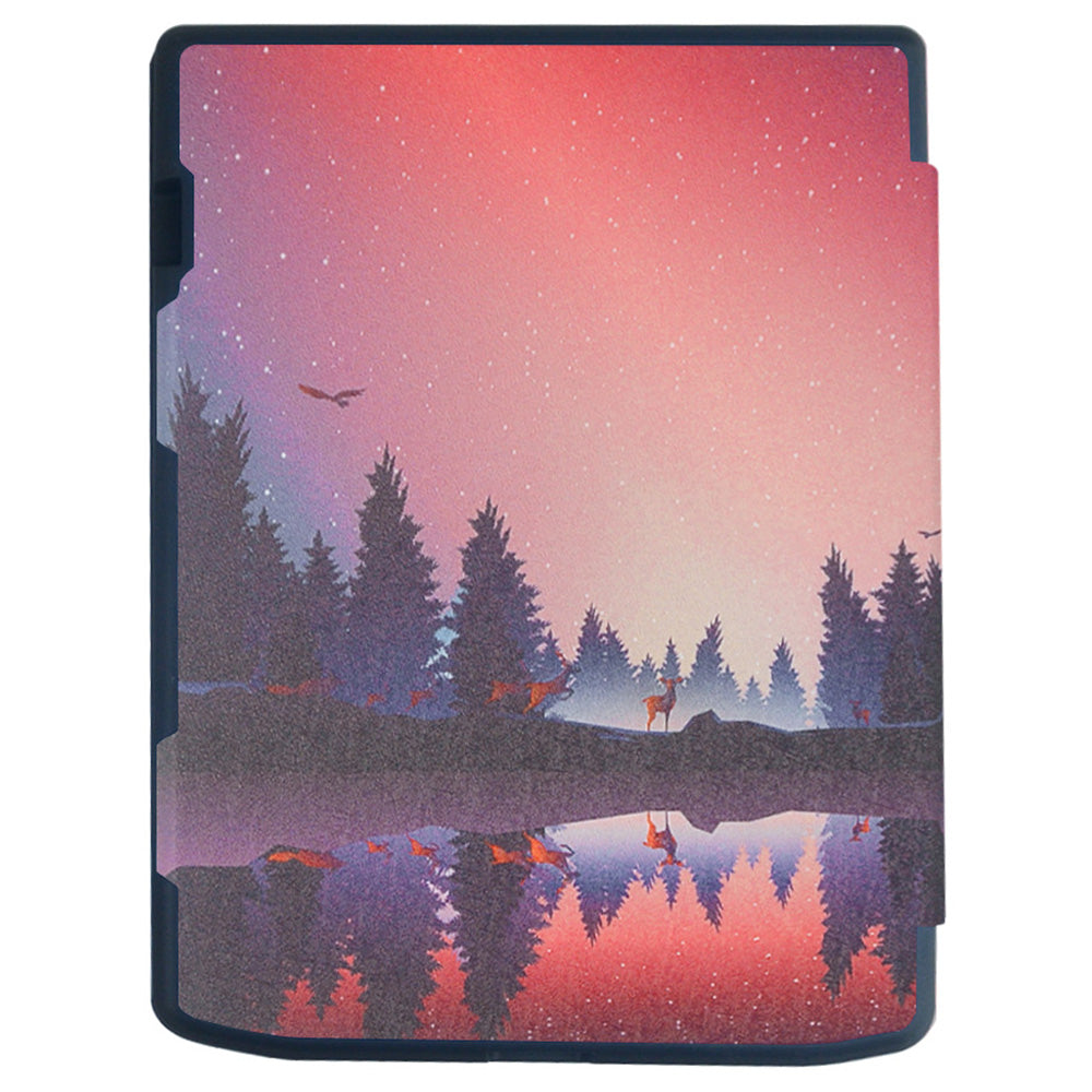 For PocketBook InkPad Color 2 / 3 PB743 E-Reader Case Pattern Printing PU Leather Flip Cover - Night