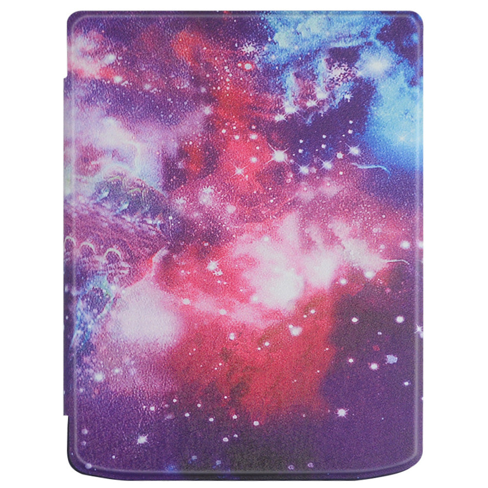 For PocketBook InkPad Color 2 / 3 PB743 E-Reader Case Pattern Printing PU Leather Flip Cover - Galaxy