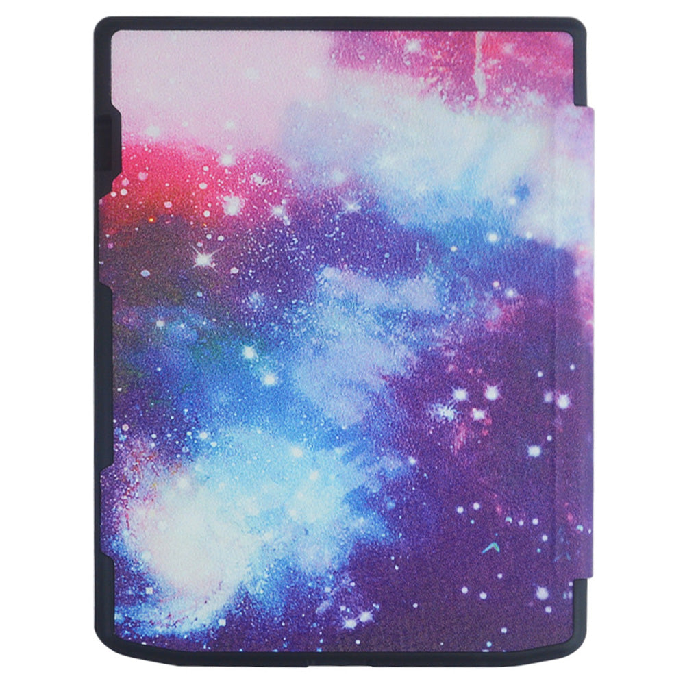 For PocketBook InkPad Color 2 / 3 PB743 E-Reader Case Pattern Printing PU Leather Flip Cover - Galaxy