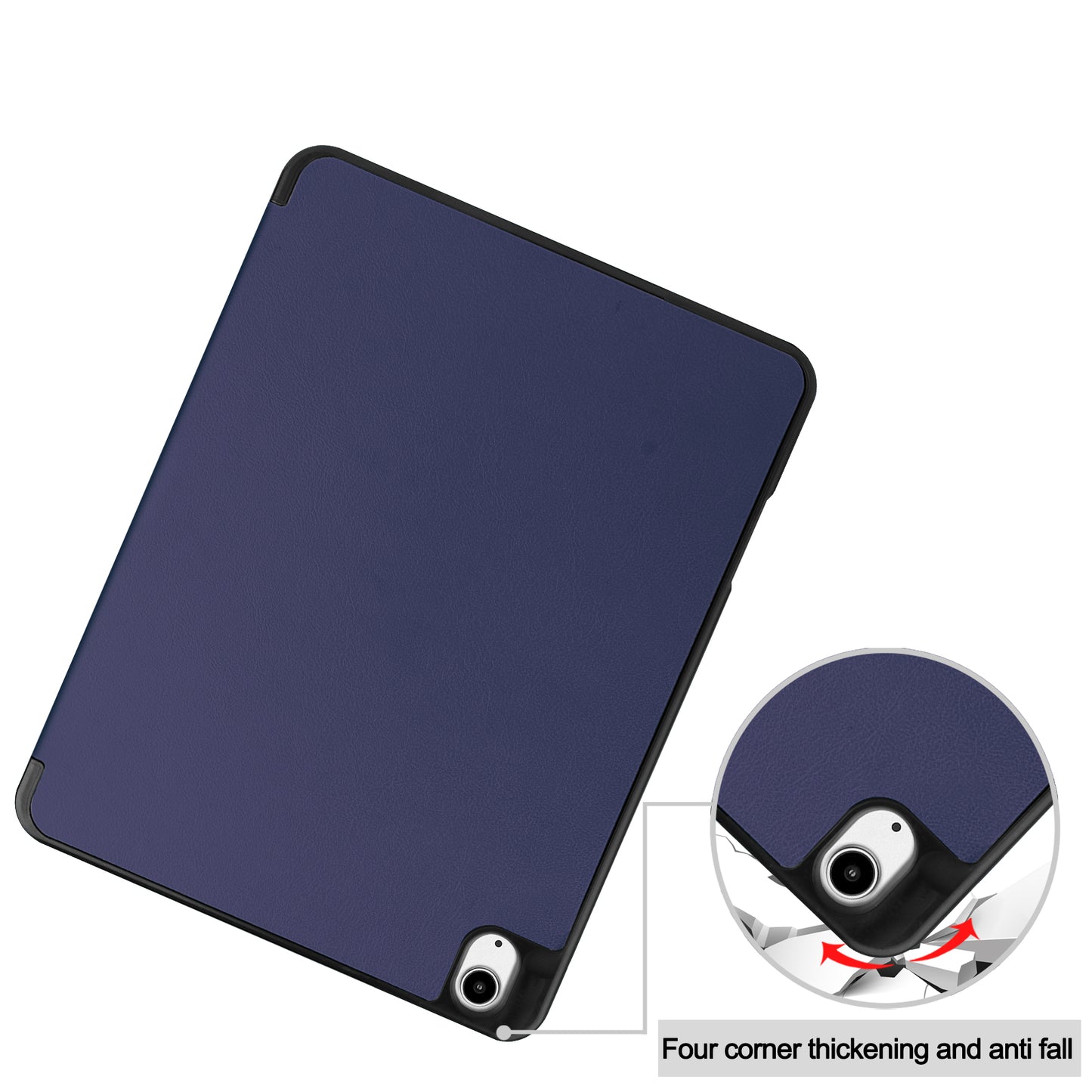For iPad Air 13 (2024) Leather Case Tri-fold Stand Tablet Cover with Pen Slot - Blue