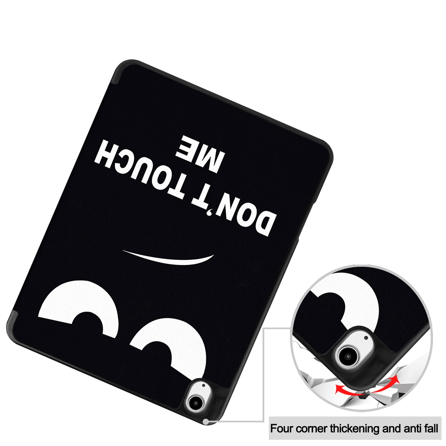 For iPad Air 13 (2024) Case Pattern Printing Tri-fold Stand Leather Cover with Pen Slot - Don't Touch Me