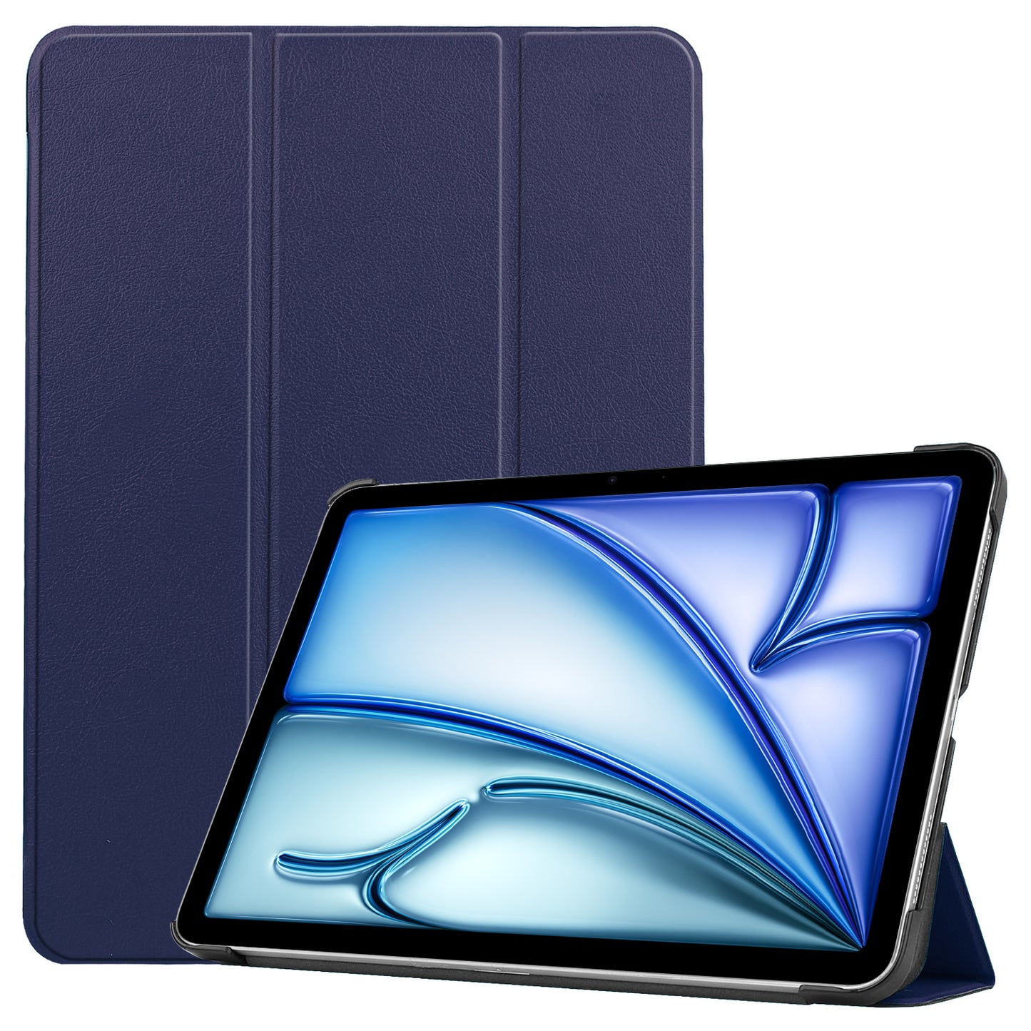 For iPad Air 13 (2024) Case Auto Wake / Sleep Tri-fold Stand Leather Tablet Cover - Blue