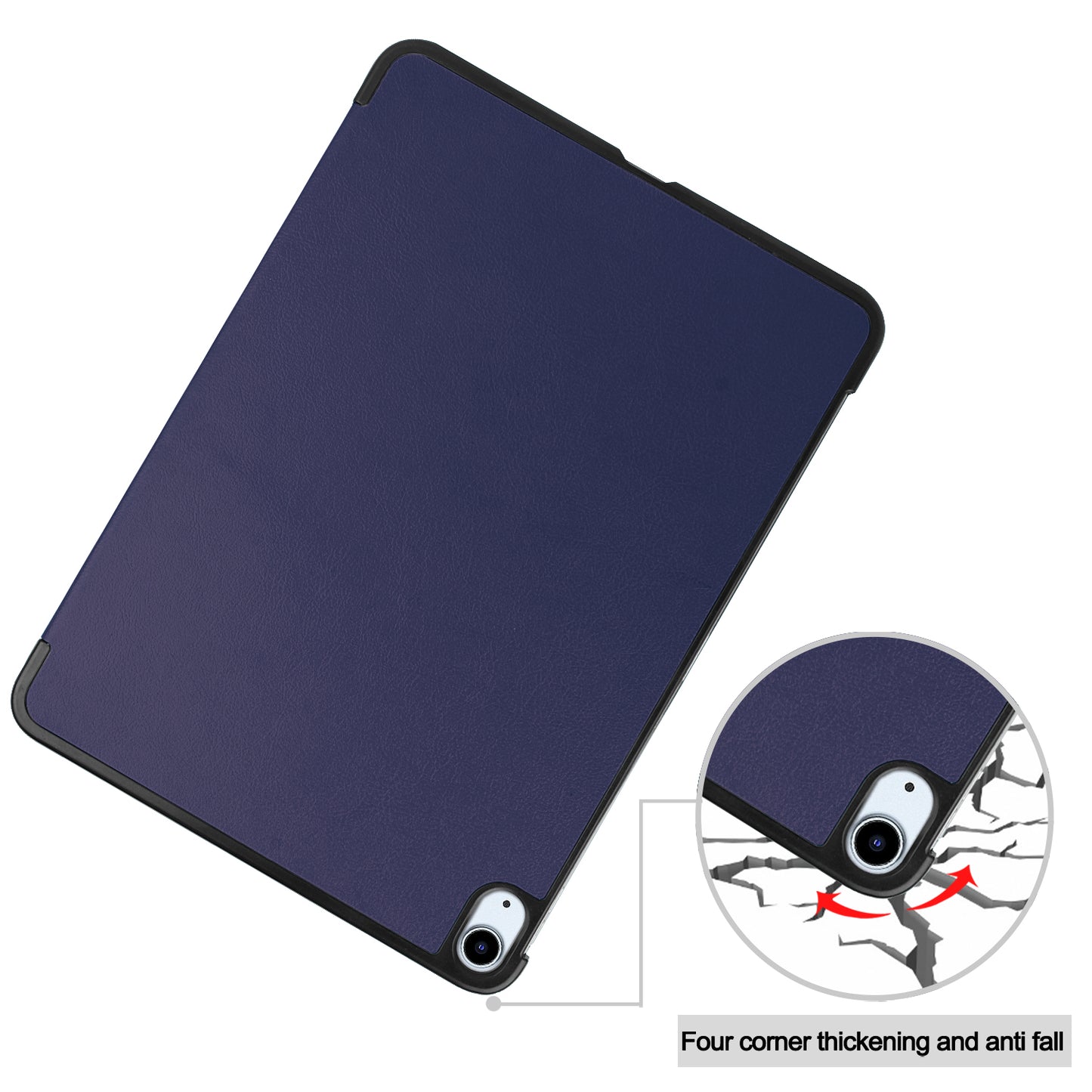 For iPad Air 13 (2024) Case Auto Wake / Sleep Tri-fold Stand Leather Tablet Cover - Blue