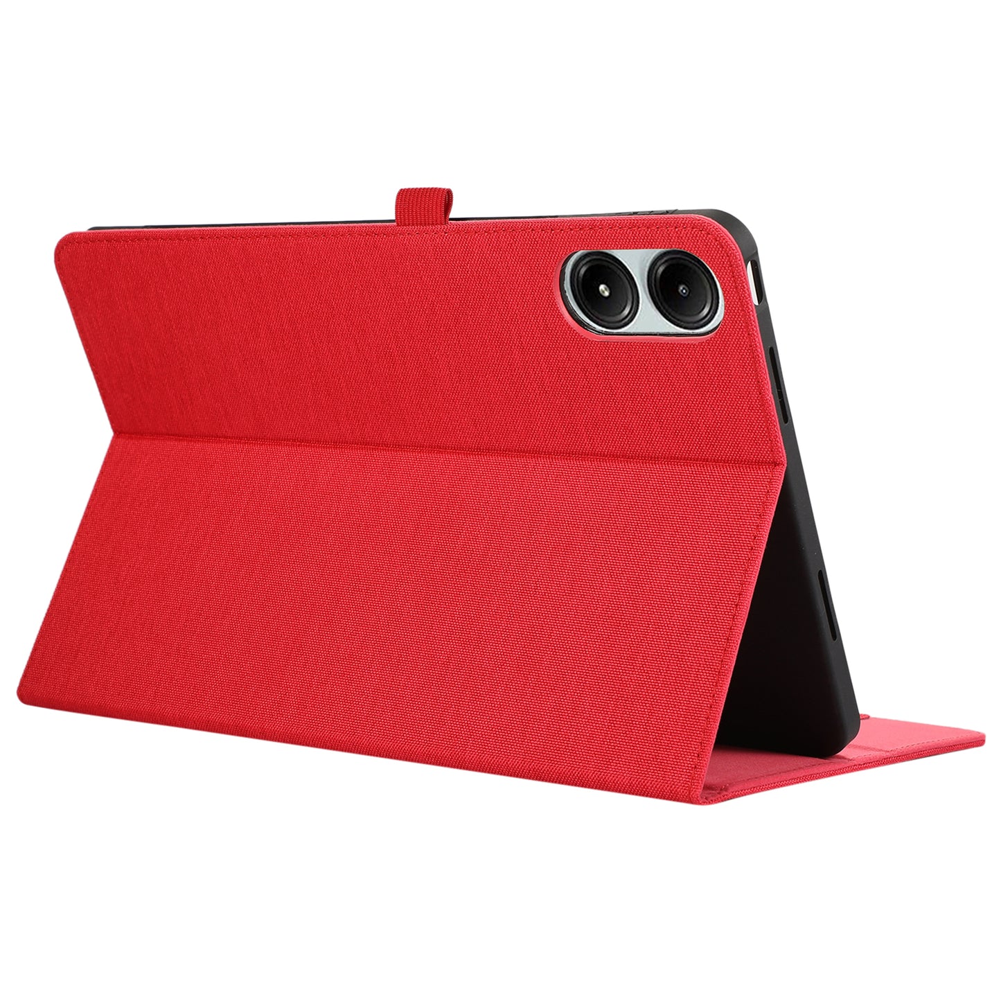 For Xiaomi Redmi Pad Pro Card Holder Cloth Texture Leather Case Tablet Stand Cover - Red