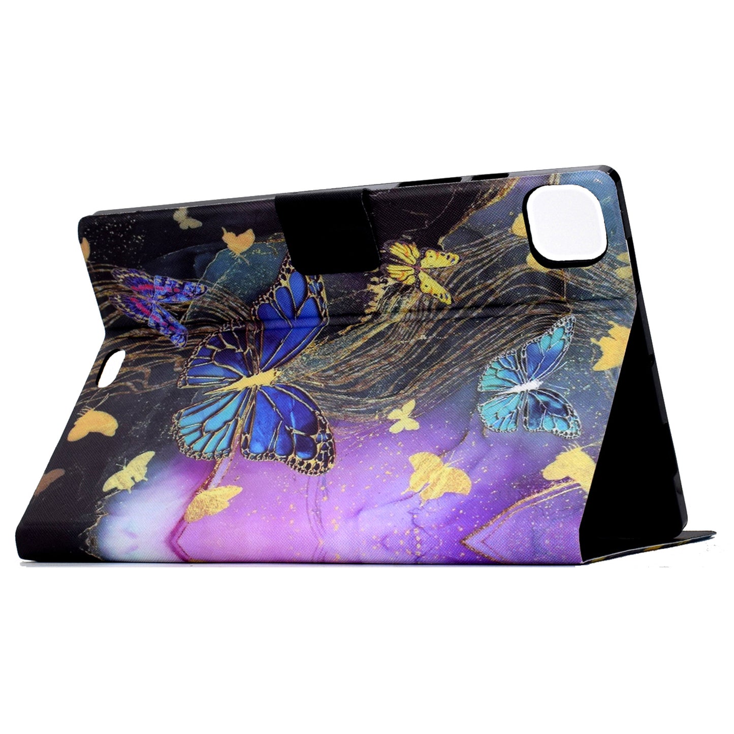 For iPad Pro 11 (2018) / (2020) / iPad Air (2020) / (2022) Case PU Leather Pattern Folio Smart Tablet Cover - Golden Butterflies