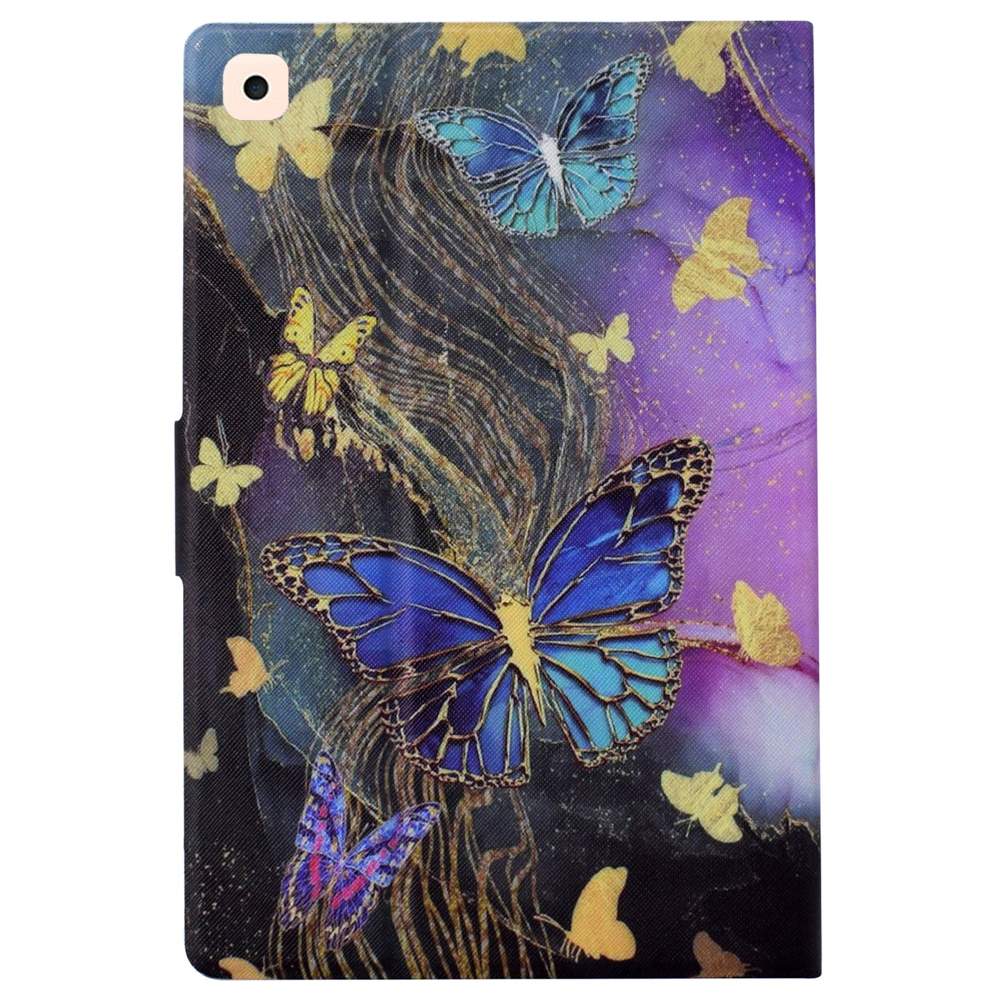 For iPad 10.2 (2020) / (2019) / iPad Air 10.5 inch (2019) Leather Case Pattern Print Card Slots Tablet Cover - Golden Butterflies