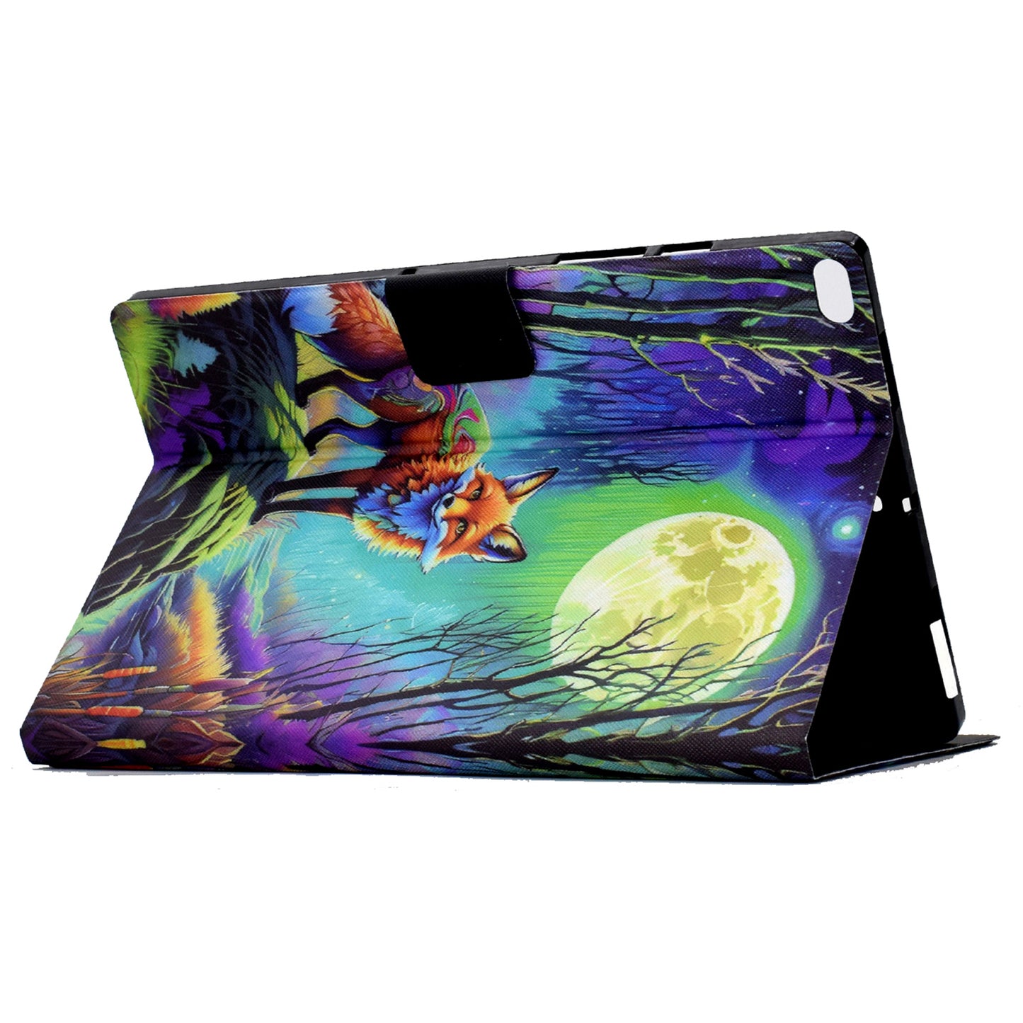 For iPad Mini / Mini 2 / mini 3 / mini 4 / mini (2019) 7.9 inch Case PU Leather Pattern Printed Cover with Card Holder - Moonlight Fox