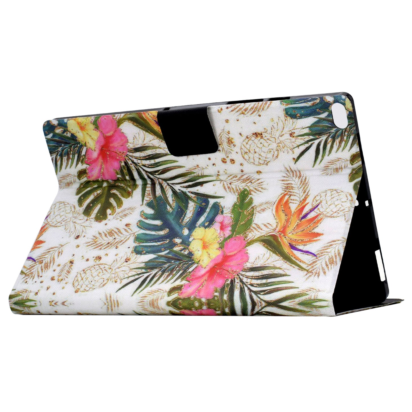 For iPad Mini / Mini 2 / mini 3 / mini 4 / mini (2019) 7.9 inch Case PU Leather Pattern Printed Cover with Card Holder - Golden Pineapple