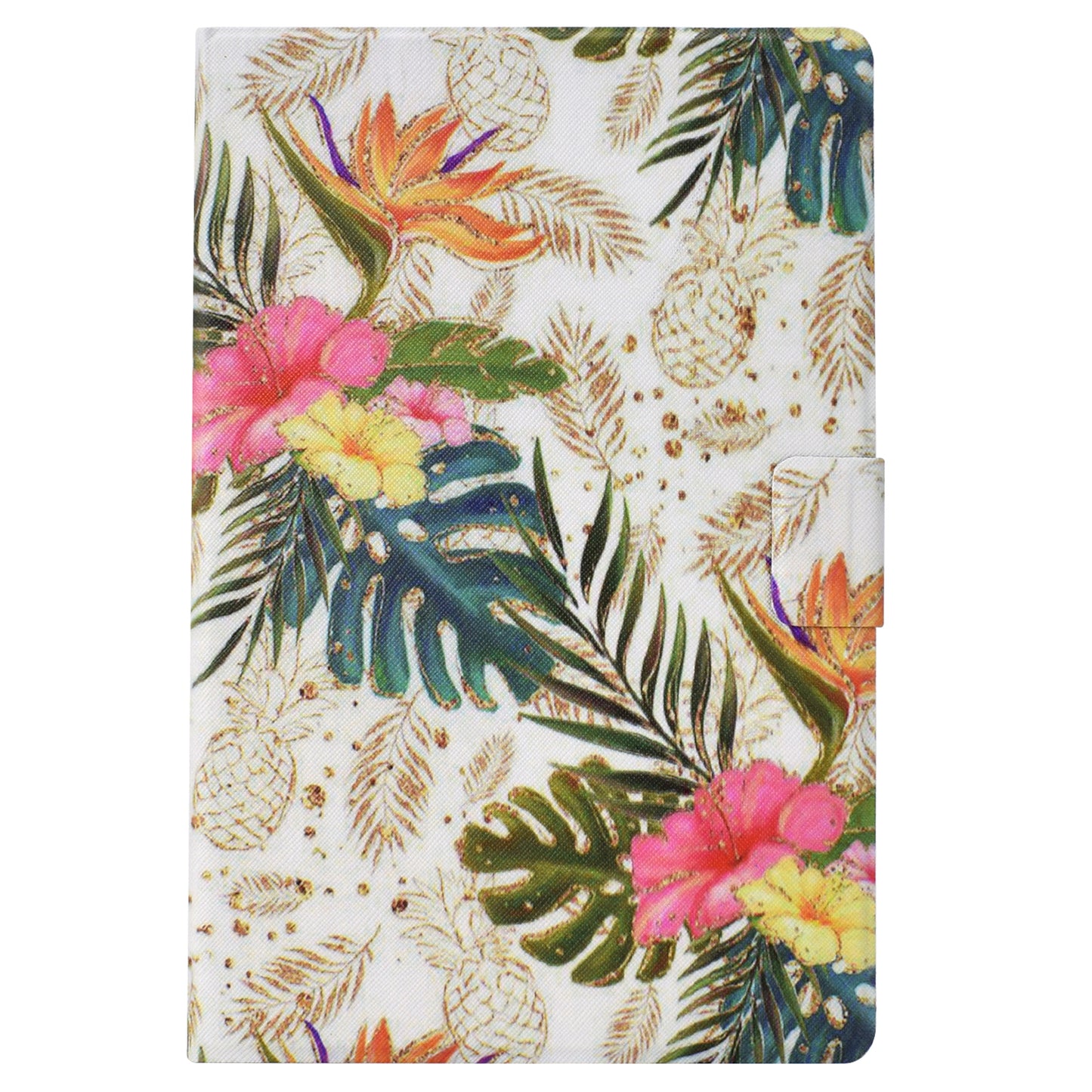 For Amazon Fire 7 (2022) PU Leather E-Reader Case Pattern Printing Stand Cover - Golden Pineapple