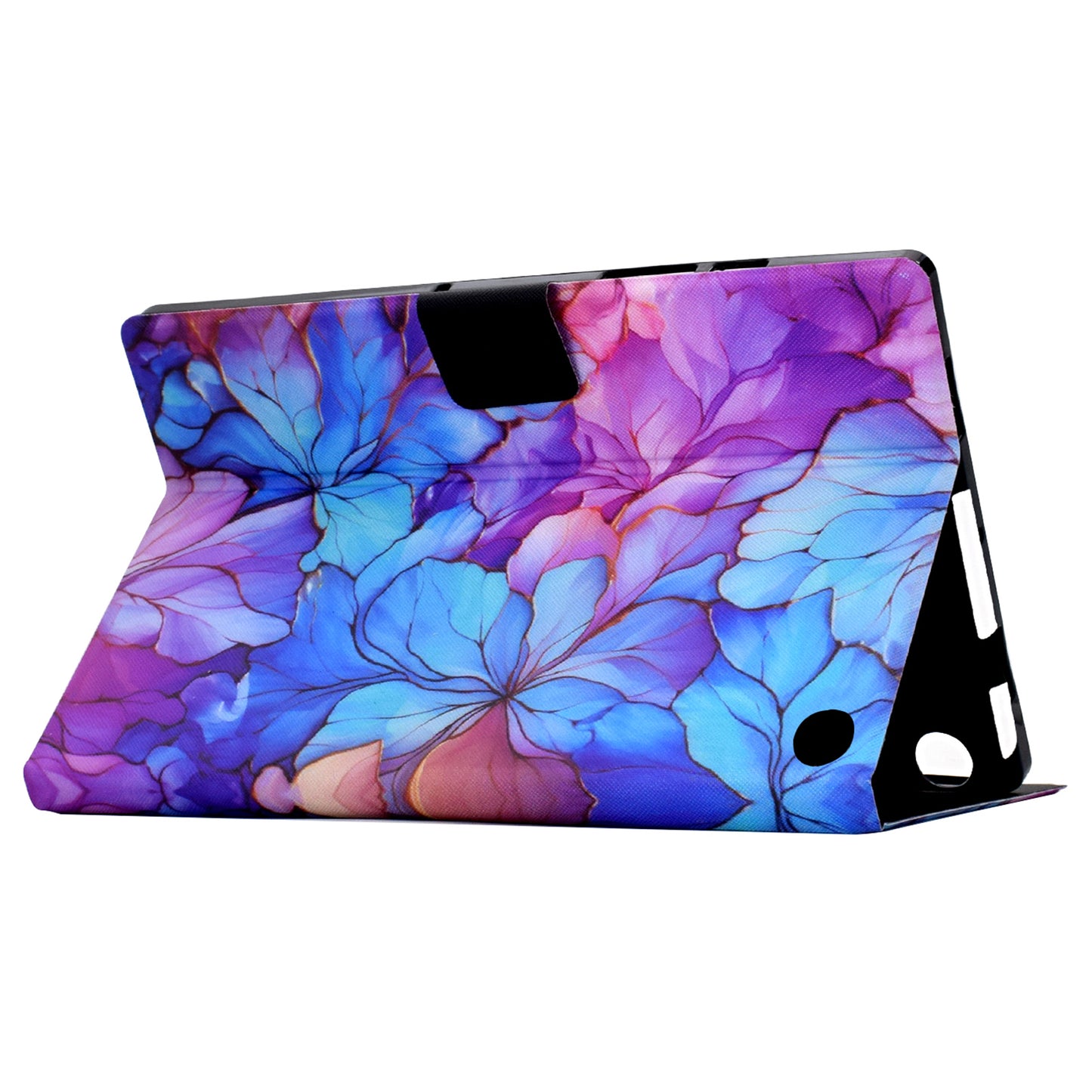 For Amazon Fire 7 (2022) PU Leather E-Reader Case Pattern Printing Stand Cover - Petal