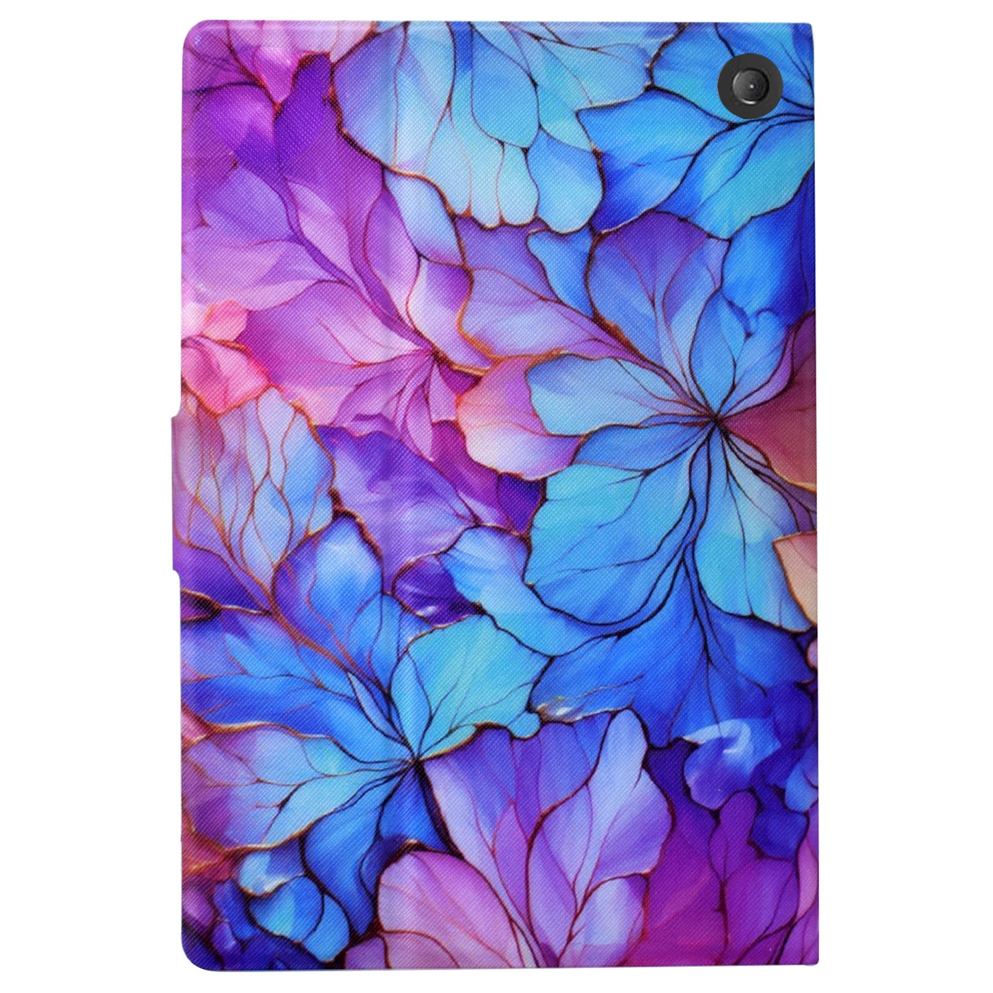 For Amazon Fire 7 (2022) PU Leather E-Reader Case Pattern Printing Stand Cover - Petal