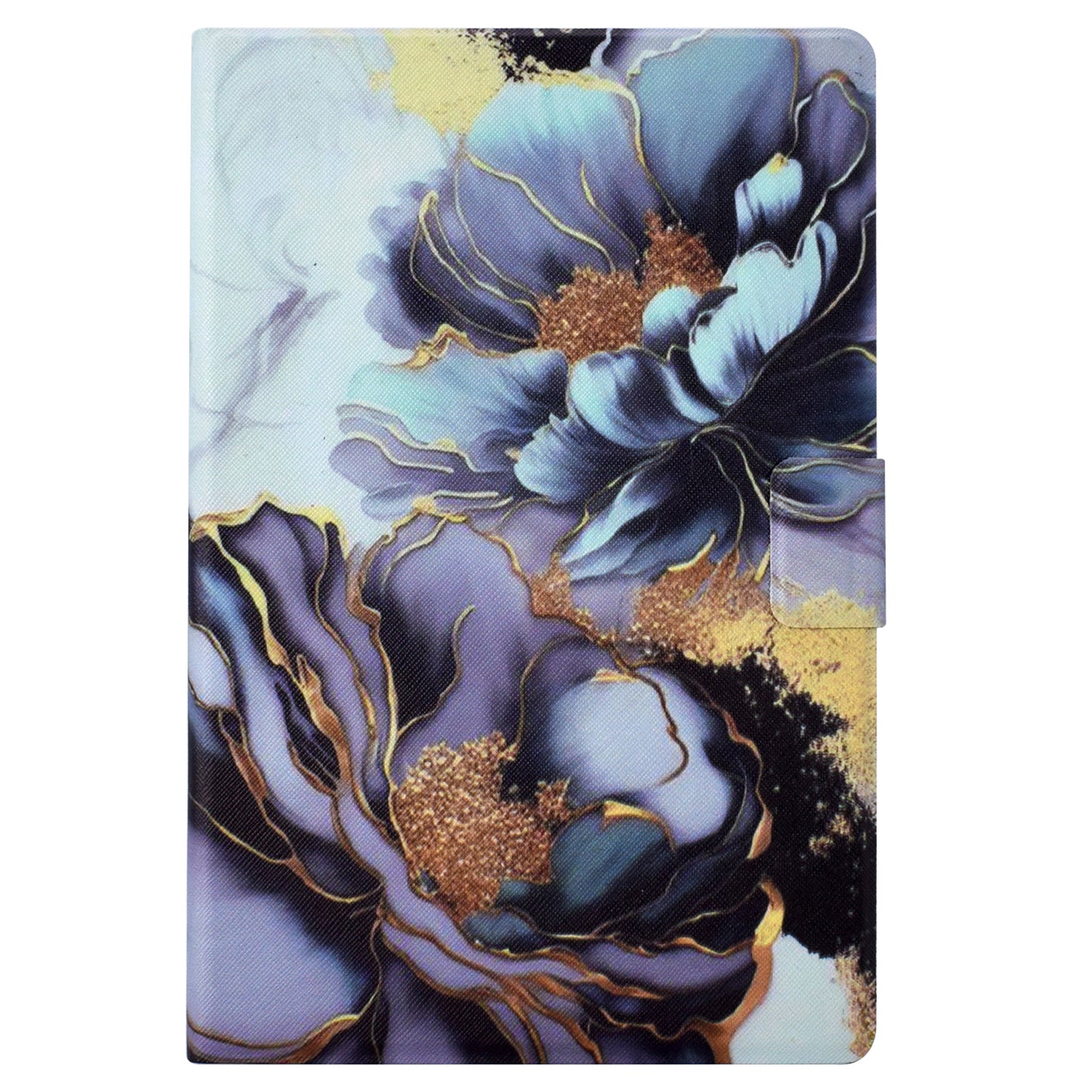 For Amazon Fire 7 (2022) PU Leather E-Reader Case Pattern Printing Stand Cover - Peony Flower