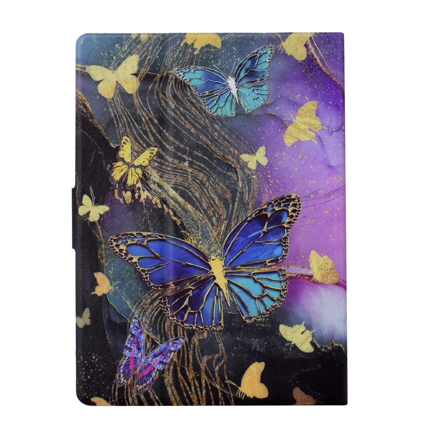 For Amazon Kindle Paperwhite (2021) Case Card Slot Pattern Printing Leather E-Reader Cover - Golden Butterflies