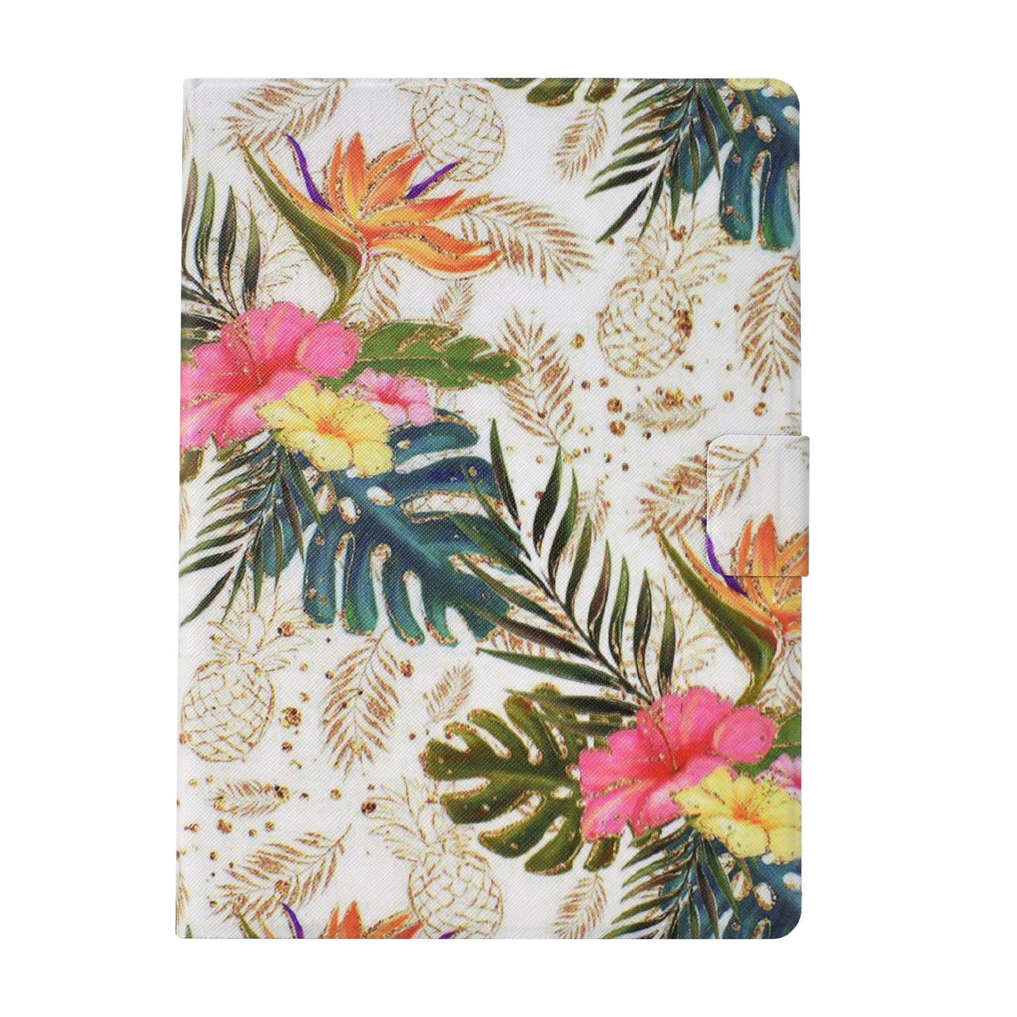 For Amazon Kindle Paperwhite (2021) Case Card Slot Pattern Printing Leather E-Reader Cover - Golden Pineapple