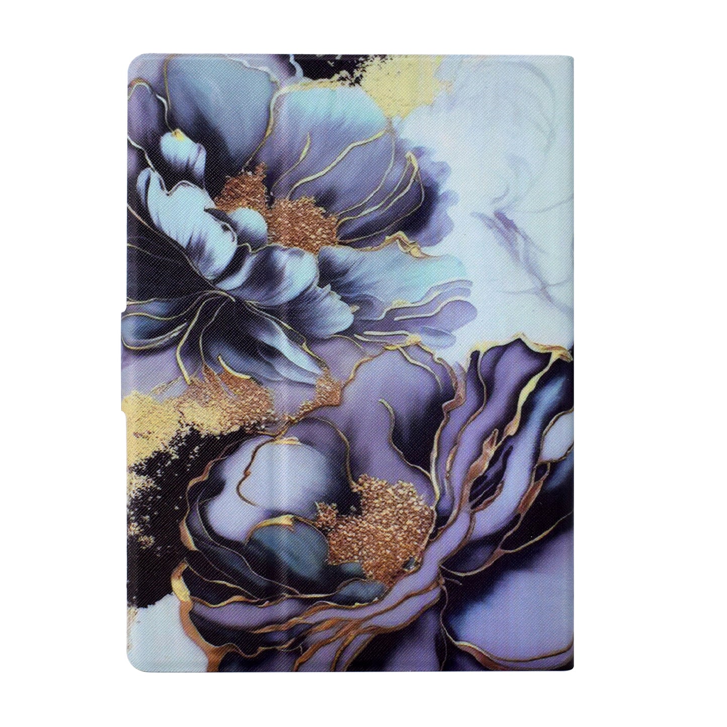 For Amazon Kindle Paperwhite (2021) Case Card Slot Pattern Printing Leather E-Reader Cover - Peony Flower