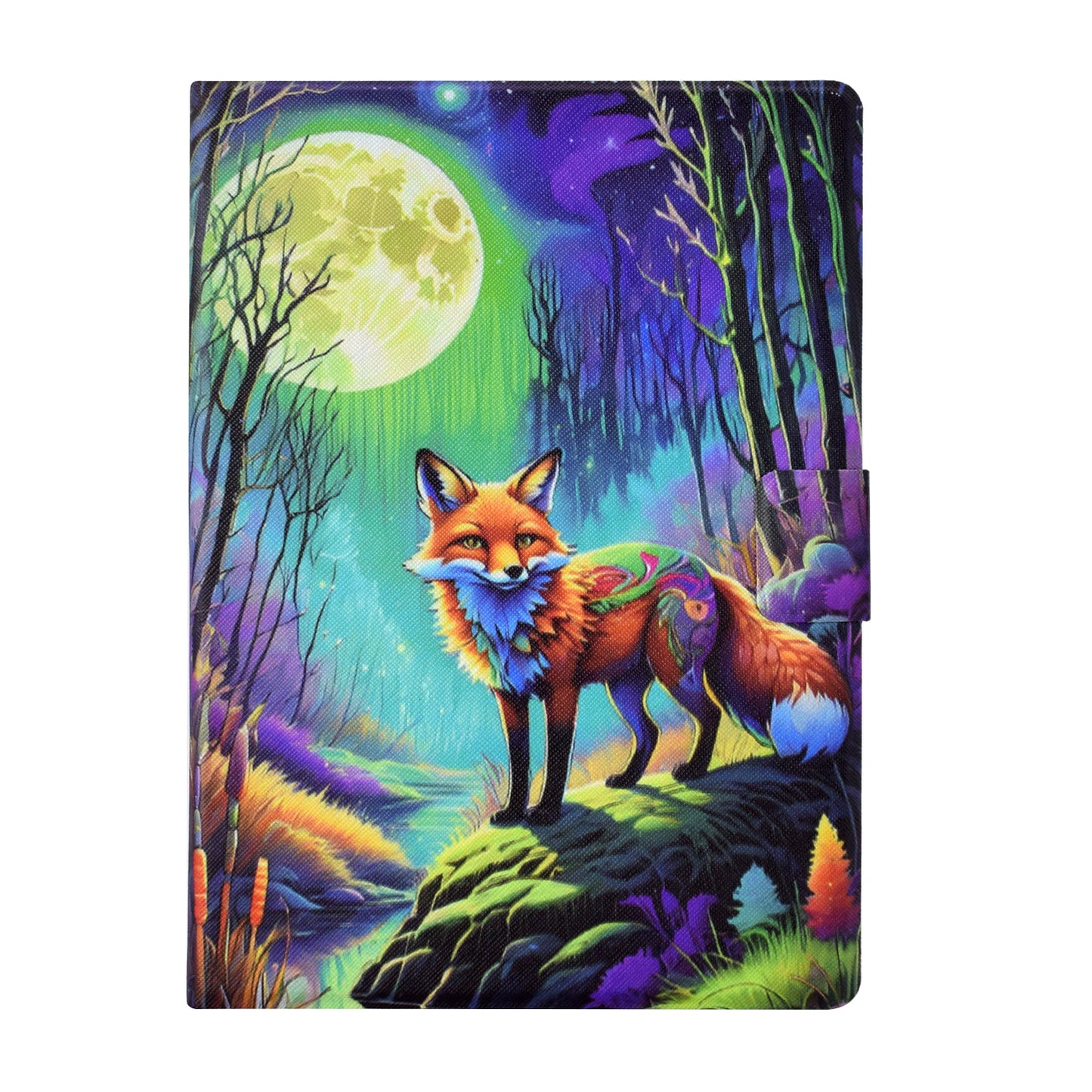 For Amazon Kindle Paperwhite (2021) Case Card Slot Pattern Printing Leather E-Reader Cover - Moonlight Fox