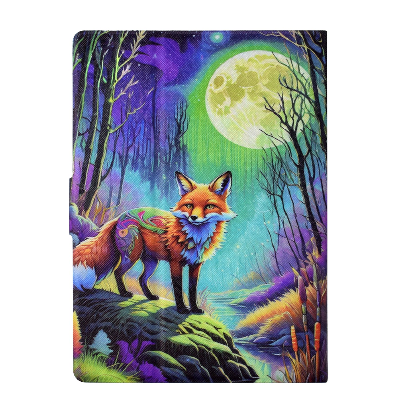 For Amazon Kindle Paperwhite (2021) Case Card Slot Pattern Printing Leather E-Reader Cover - Moonlight Fox