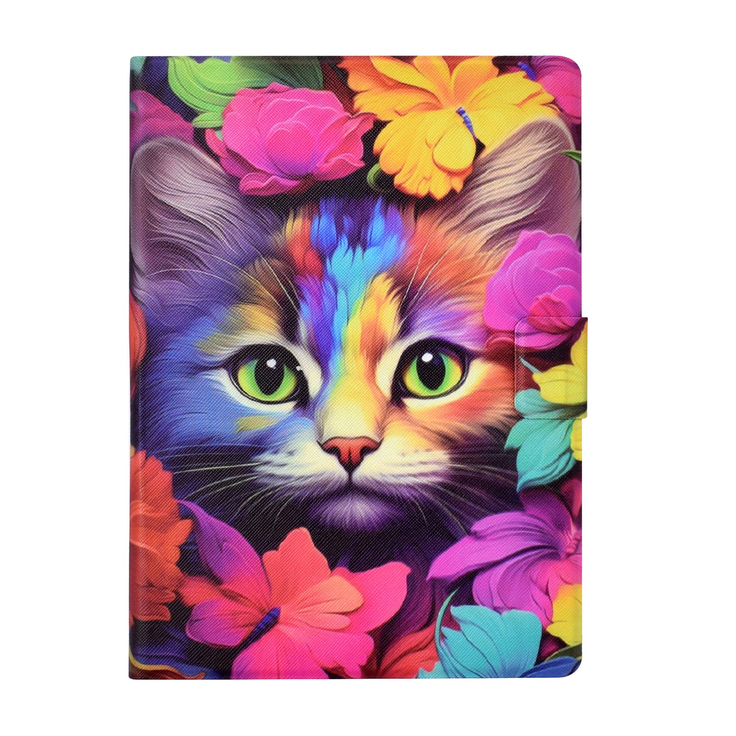 For Amazon Kindle Paperwhite (2021) Case Card Slot Pattern Printing Leather E-Reader Cover - Rose Cat