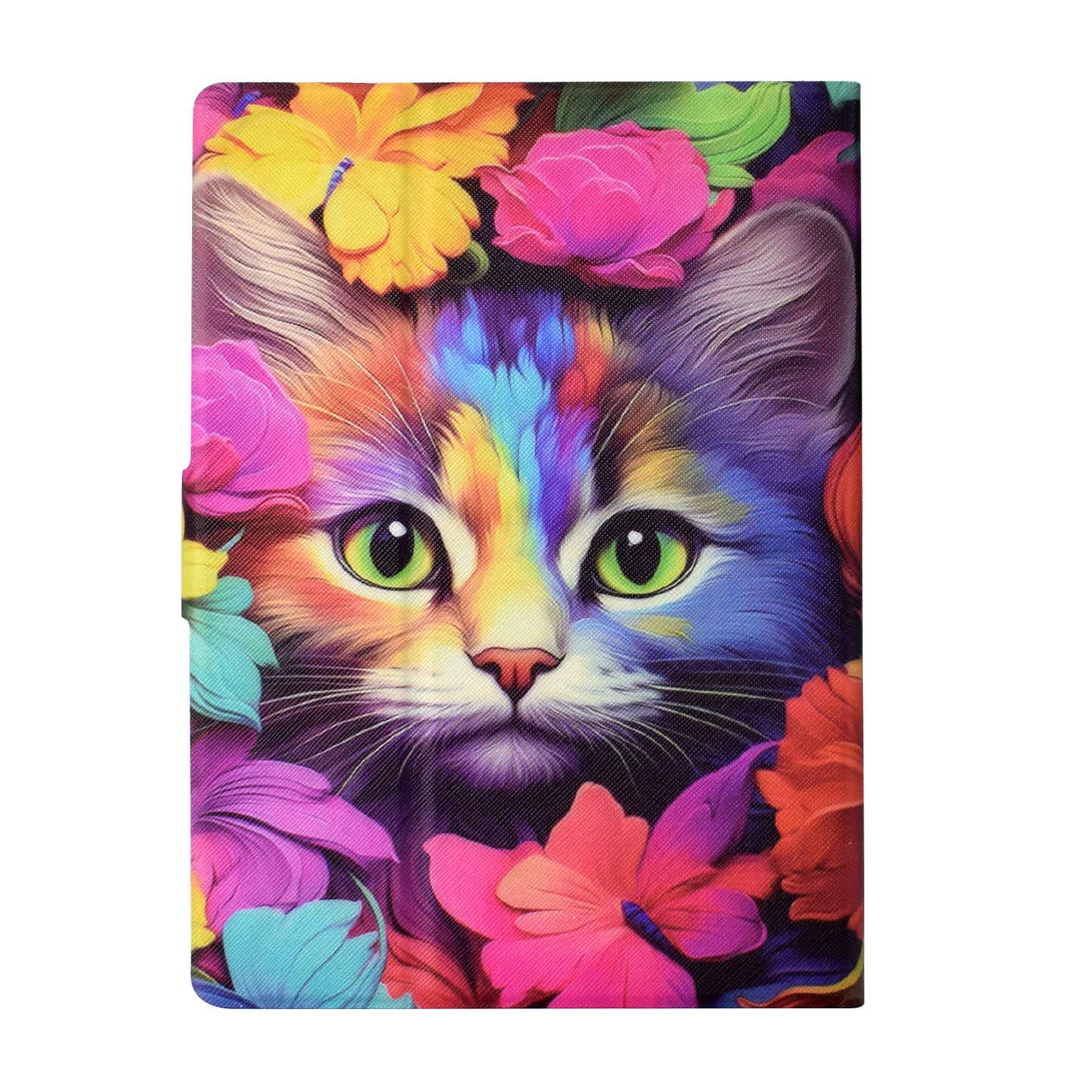 For Amazon Kindle Paperwhite (2021) Case Card Slot Pattern Printing Leather E-Reader Cover - Rose Cat