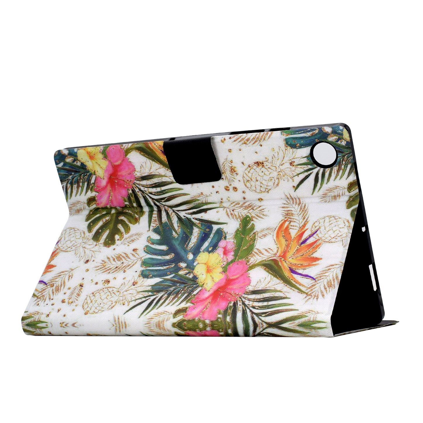 For Samsung Galaxy Tab A8 10.5 (2021) X205 X200 / (2022) Case Card Slot Tablet Leather Cover - Golden Pineapple