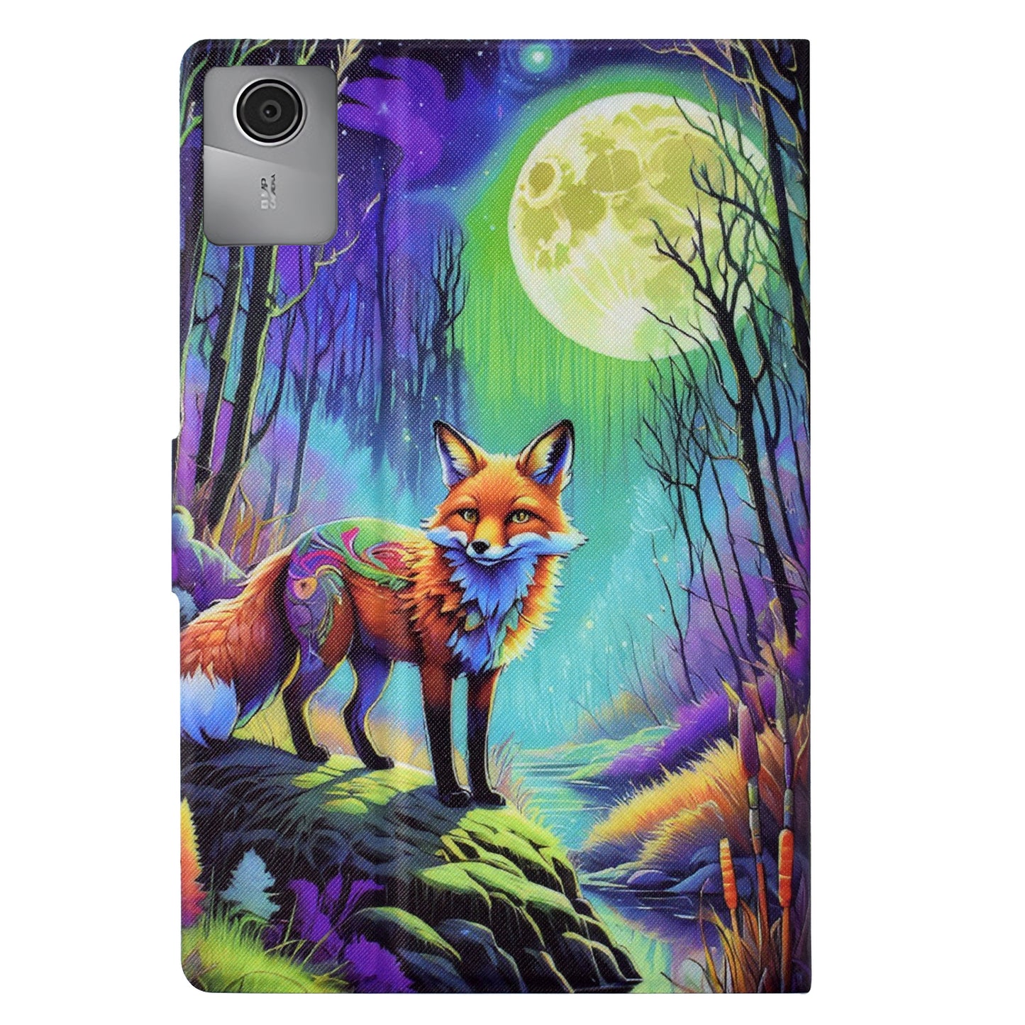 For Lenovo Tab M11 / Xiaoxin Pad 11 2024 Case Pattern Printing PU Leather Tablet Cover - Moonlight Fox