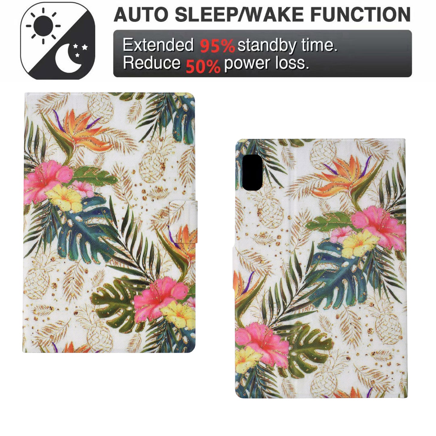 For Lenovo Tab P11 Gen 2 / Xiaoxin Pad Plus (2023) Case Card Slot Leather Stand Tablet Cover - Golden Pineapple