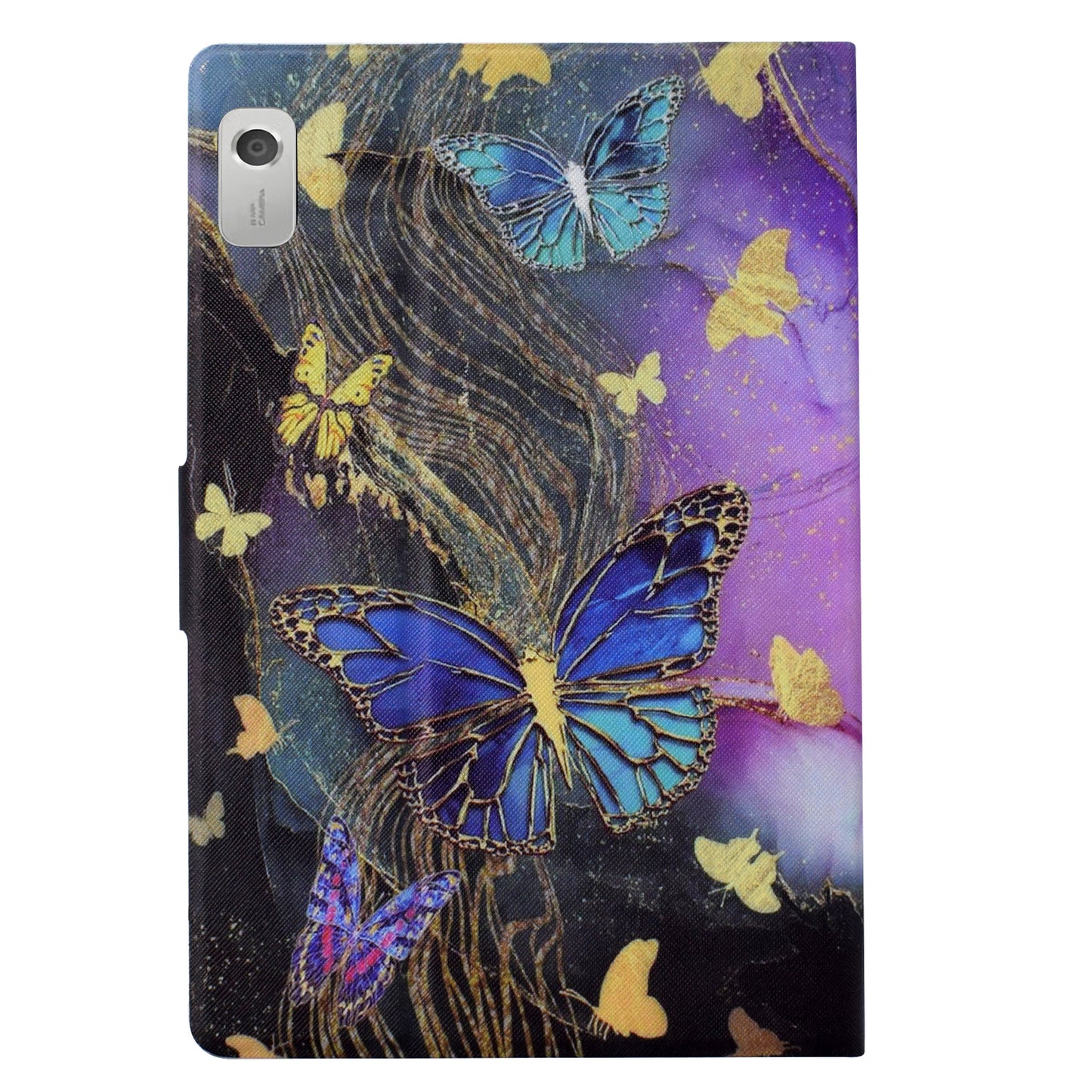 For Lenovo Tab M9 TB-310FU Case Pattern Anti-Collision Leather Shell with Auto Wake / Sleep Function - Golden Butterflies