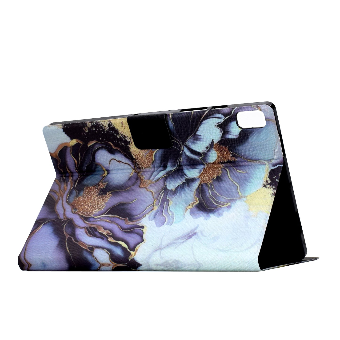 For Lenovo Tab M9 TB-310FU Case Pattern Anti-Collision Leather Shell with Auto Wake / Sleep Function - Peony Flower