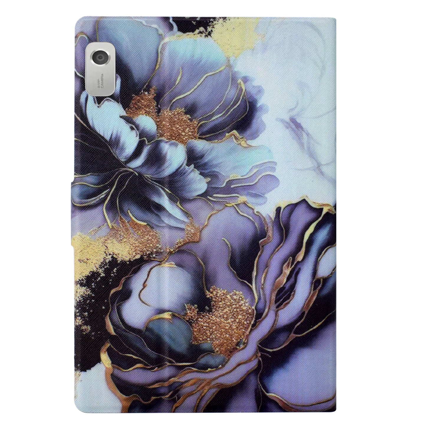 For Lenovo Tab M9 TB-310FU Case Pattern Anti-Collision Leather Shell with Auto Wake / Sleep Function - Peony Flower