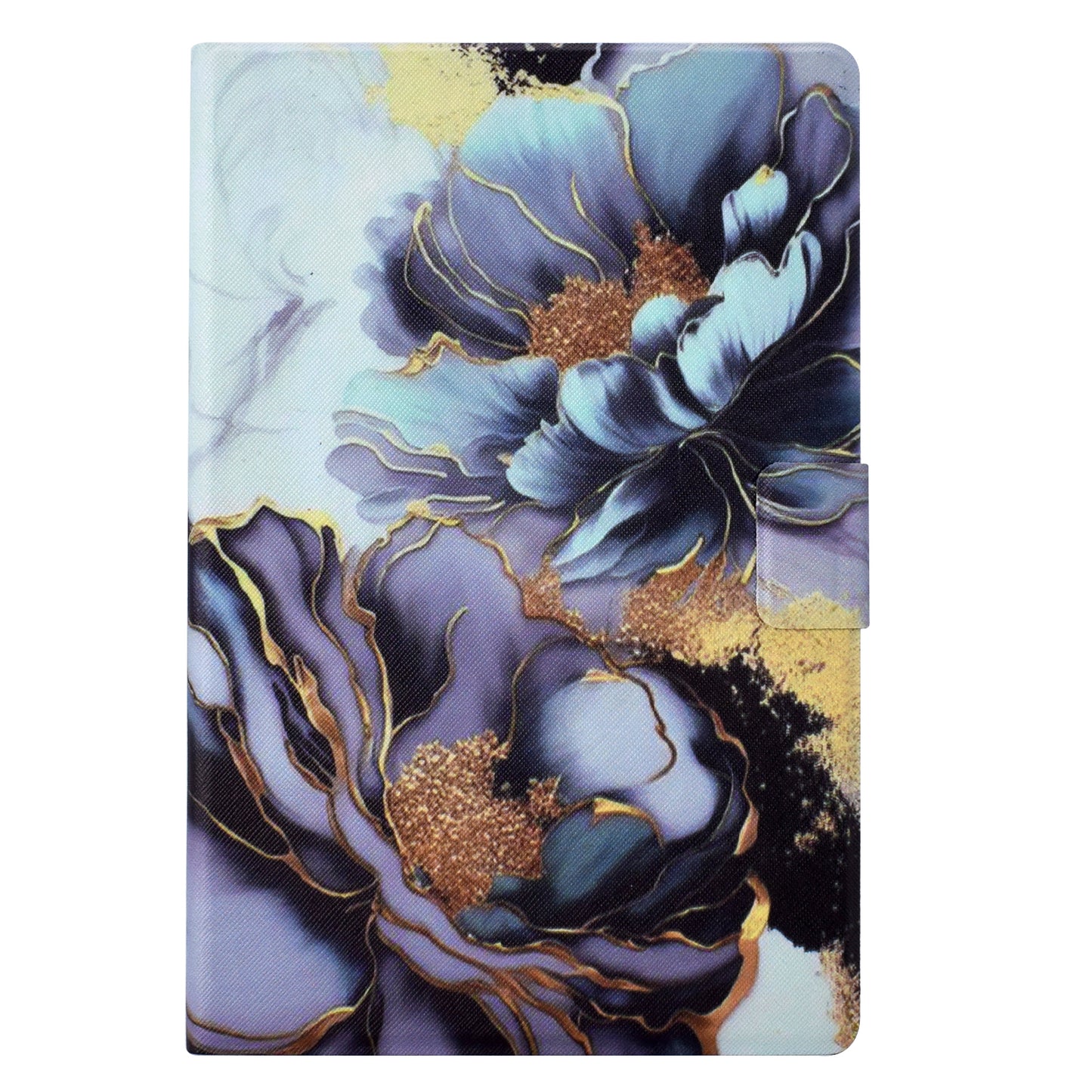 For Amazon Fire HD 8 (2020) / (2022) Case Pattern Printing Card Slots Leather E-Reader Cover - Peony Flower