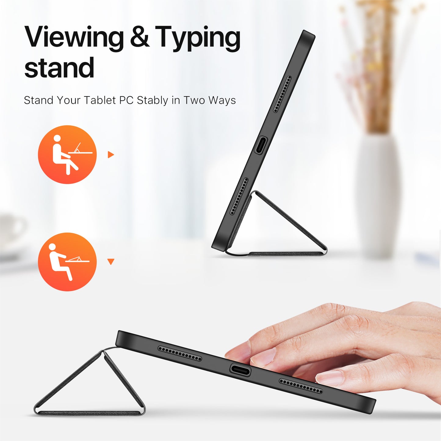 DUX DUCIS Domo Series for iPad Pro 11 (2024) Tablet Case Tri-fold Stand Leather Business Style Cover - Black