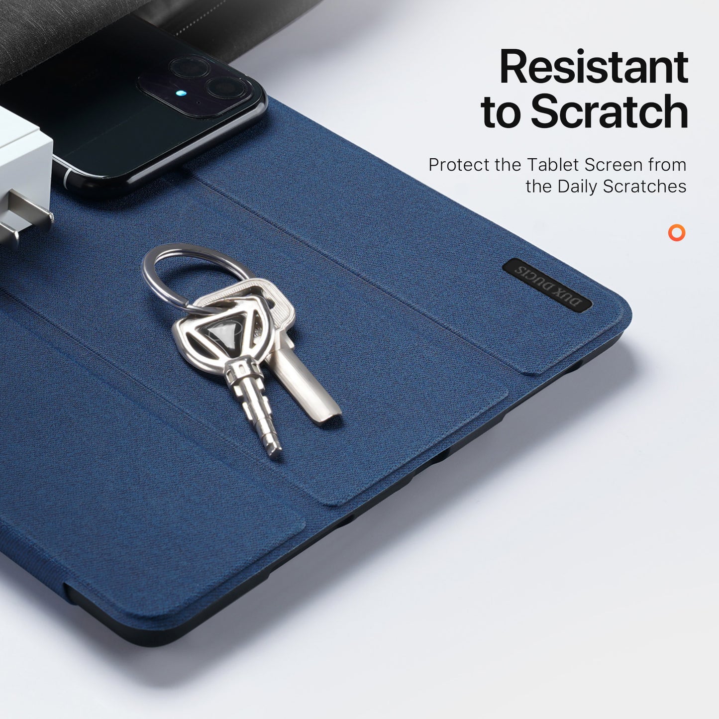 DUX DUCIS Domo Series for iPad Pro 11 (2024) Tablet Case Tri-fold Stand Leather Business Style Cover - Blue