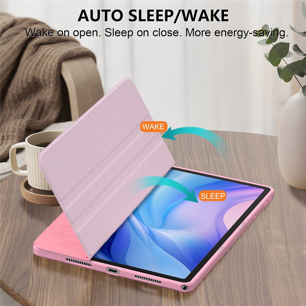 For Lenovo Tab M11 TB330 / Xiaoxin Pad 11 2024 Case Rotate Stand PU Leather+Acrylic+TPU Tablet Cover - Pink