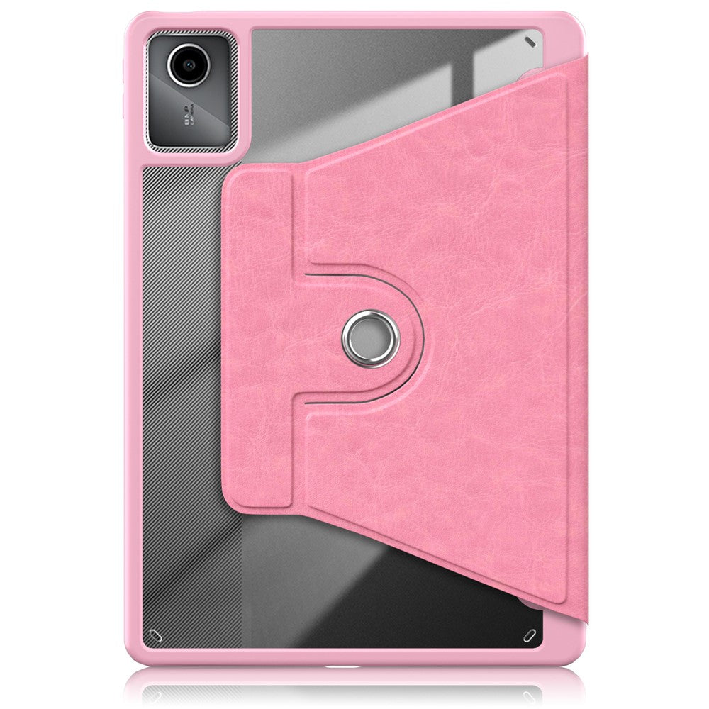 For Lenovo Tab M11 TB330 / Xiaoxin Pad 11 2024 Case Rotate Stand PU Leather+Acrylic+TPU Tablet Cover - Pink