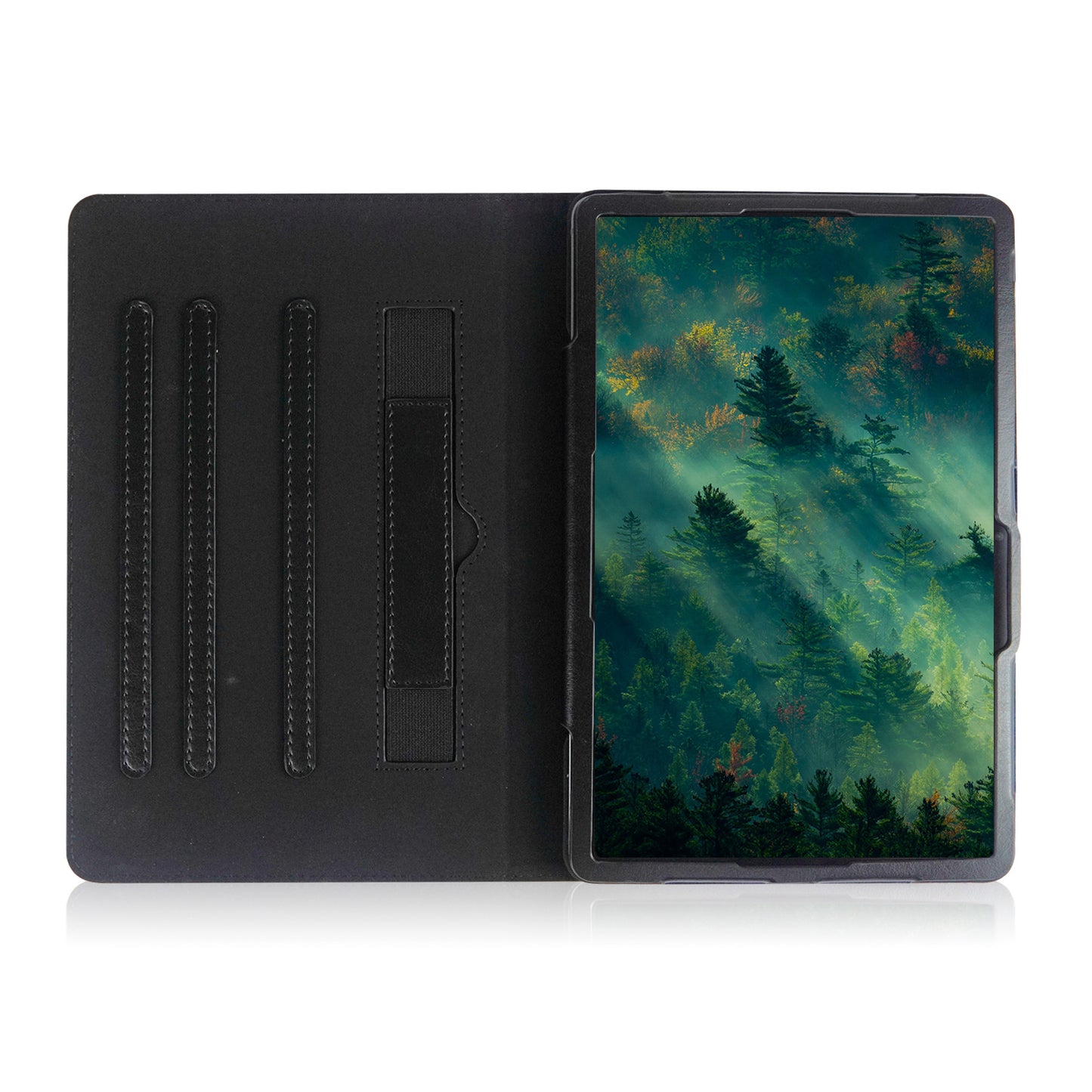 For Samsung Galaxy Tab S10+ Wi-Fi SM-X820 SM-X826B / Tab S7 FE T736 / S7+ / S8+ / S9+ X810 / S9 FE+ X610 Case Rotating Stand Tablet Leather Cover - Black